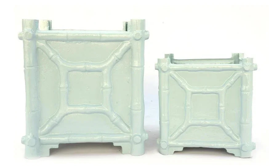 Jardinière en bambou vert menthe