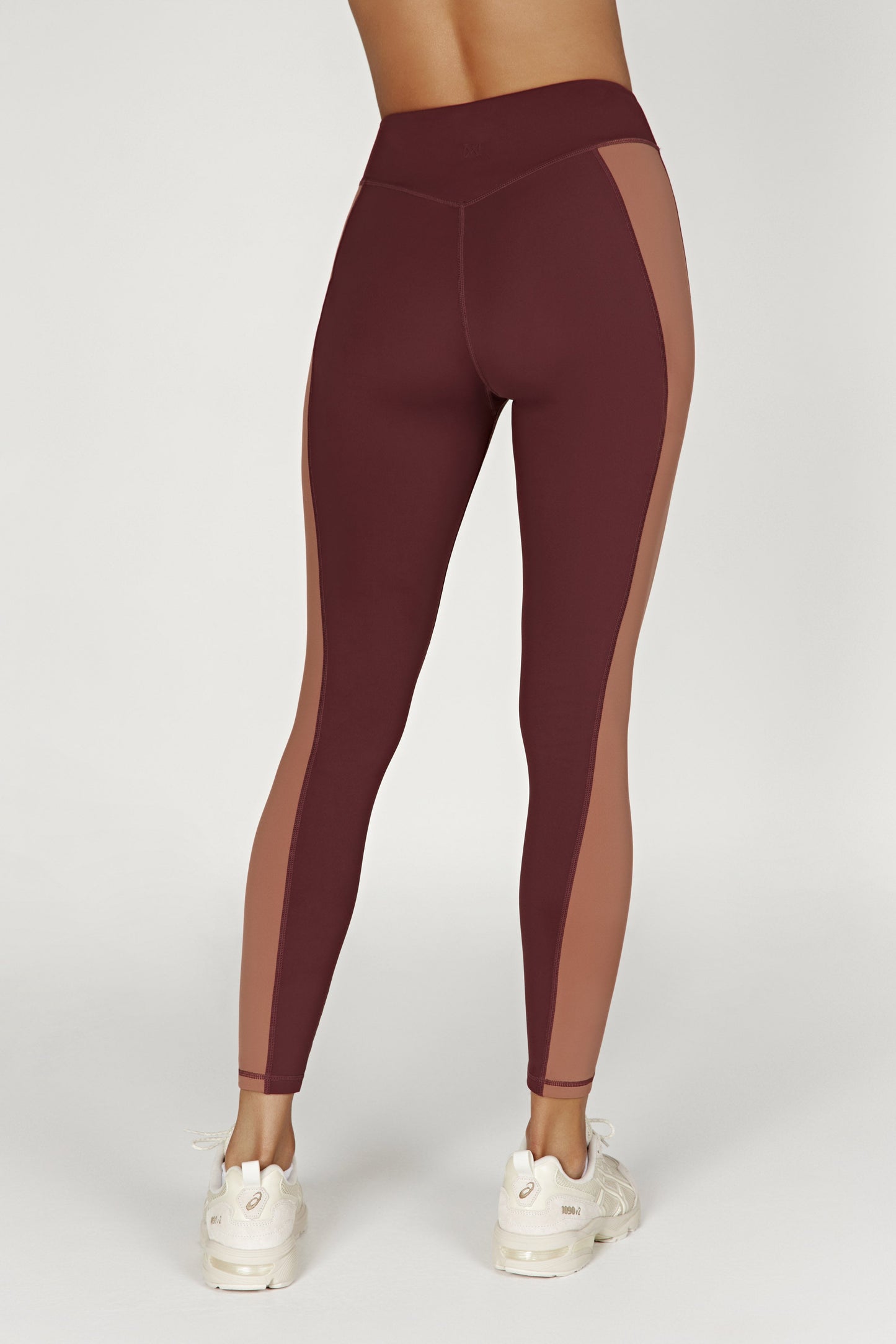 Leggings à panneaux bicolores Libby - Brun-rouge/Beige