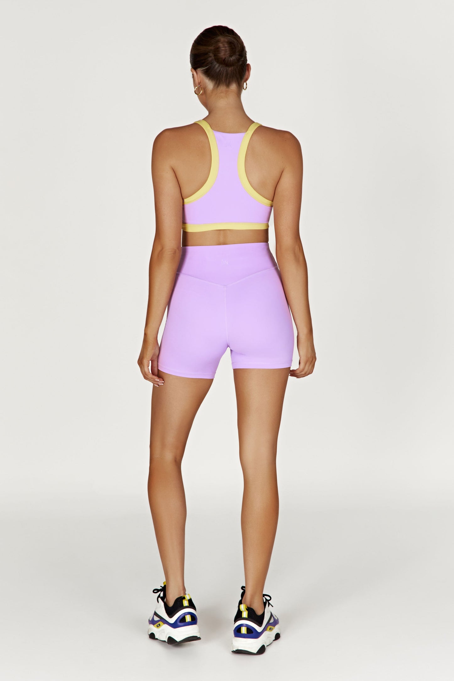 Becca, soutien-gorge de sport court bicolore - Lilas/Jaune