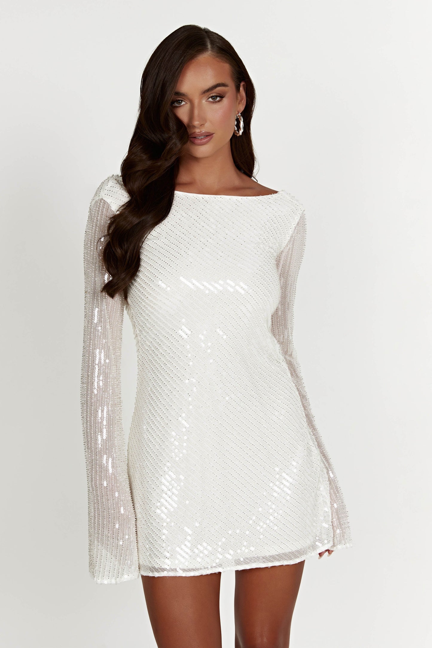Mini-robe Nala à paillettes - Blanche
