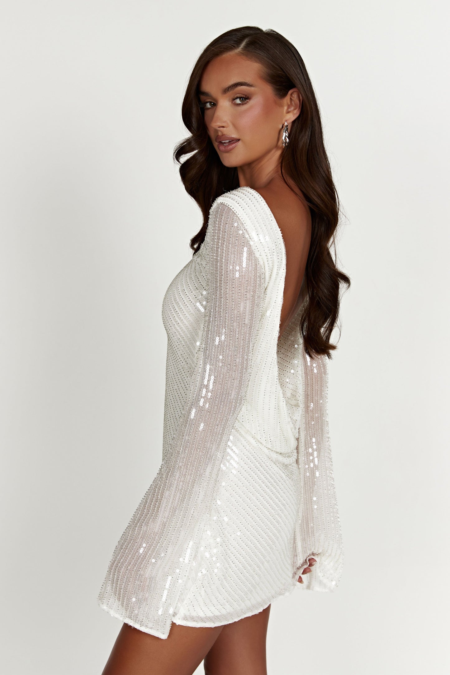 Mini-robe Nala à paillettes - Blanche