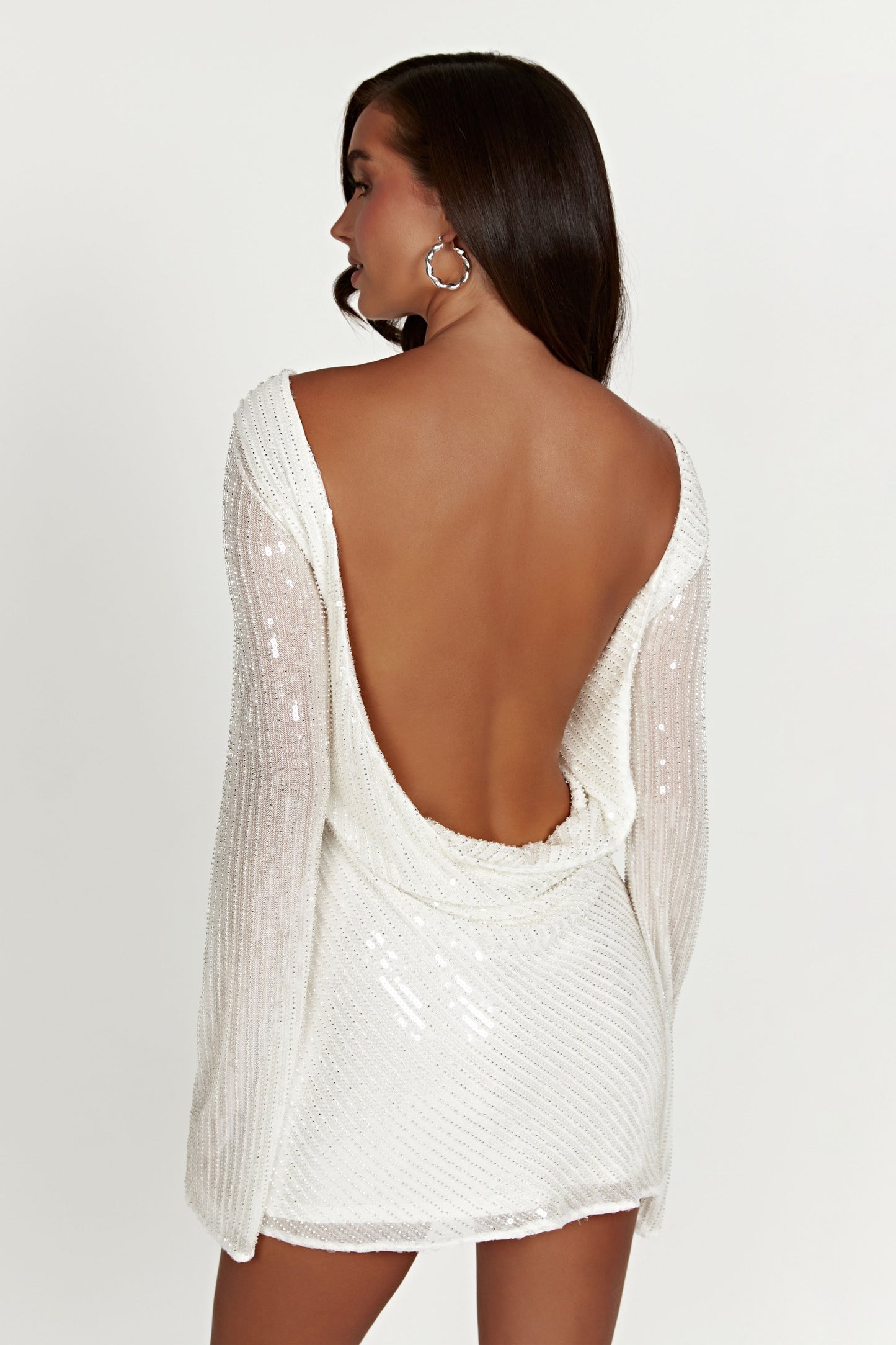 Mini-robe Nala à paillettes - Blanche