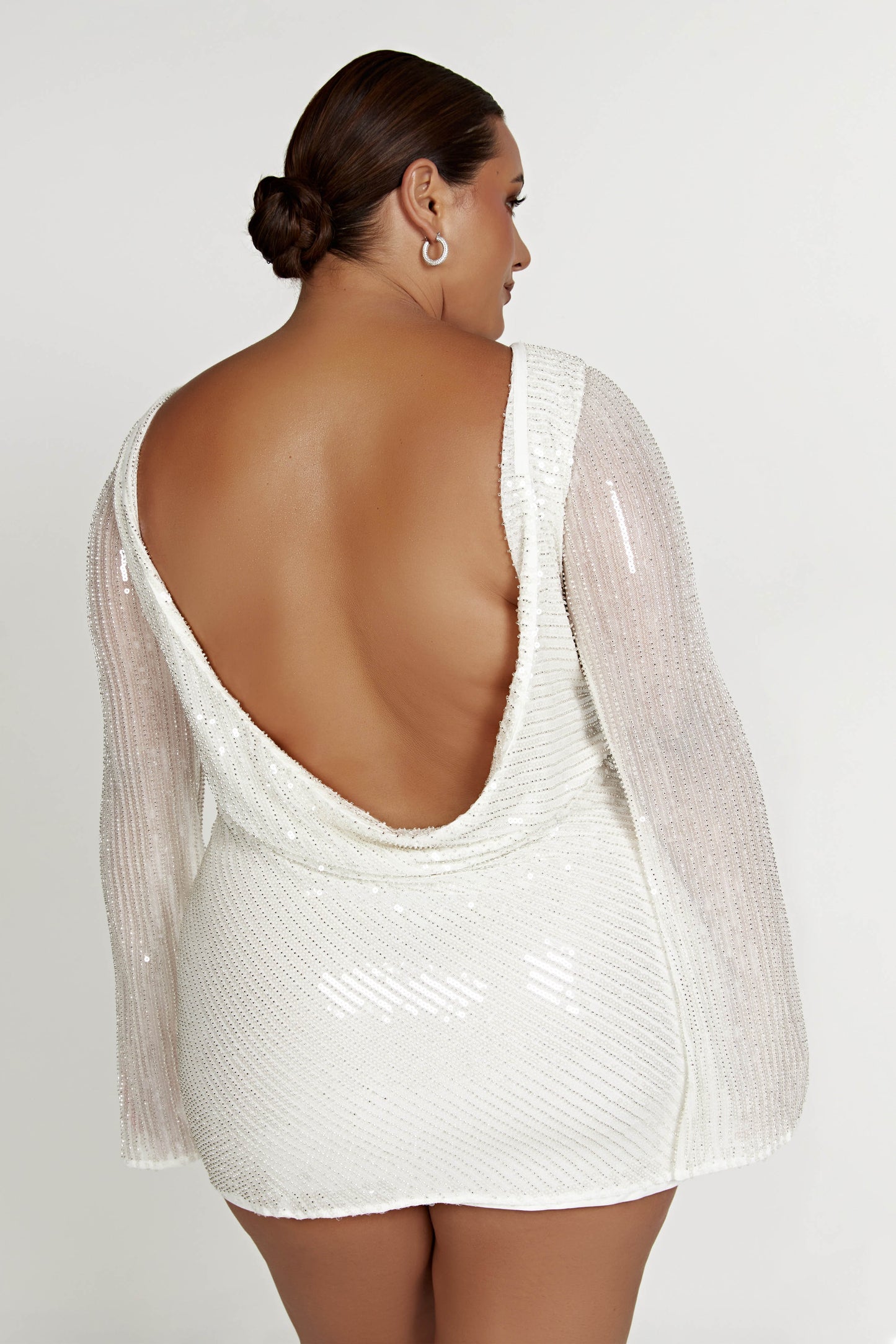Mini-robe Nala à paillettes - Blanche