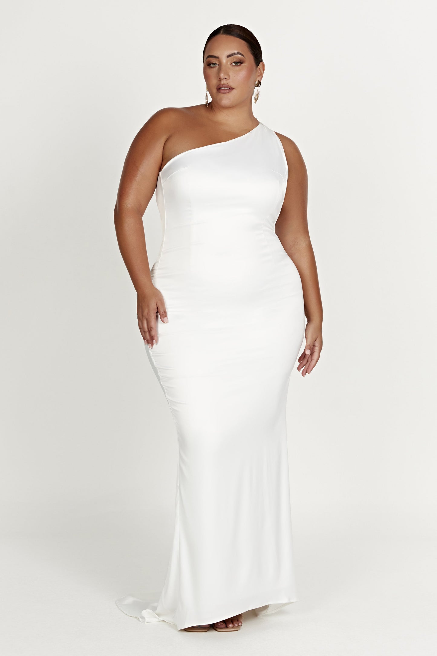 Harper Robe à une épaule - Blanc