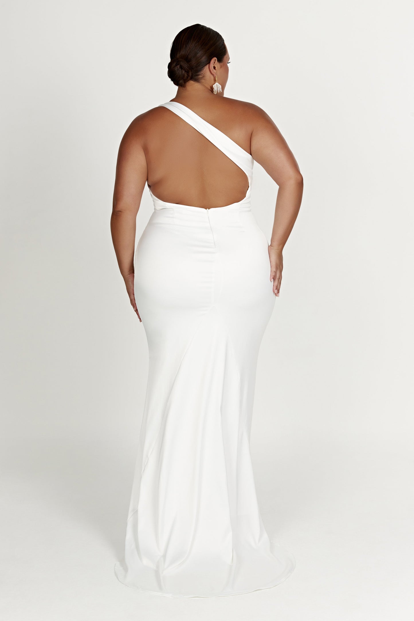 Harper Robe à une épaule - Blanc