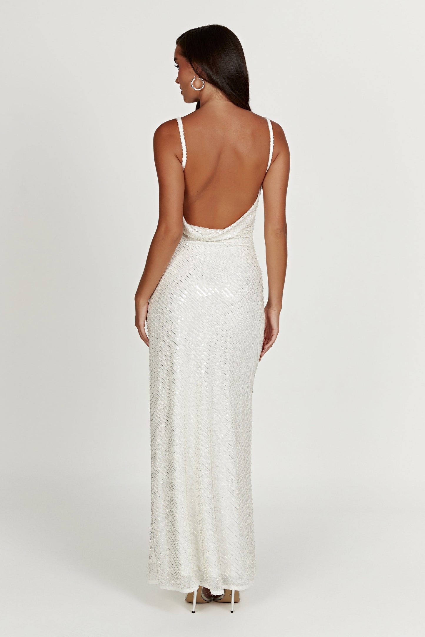 Robe Marise à paillettes - Blanche