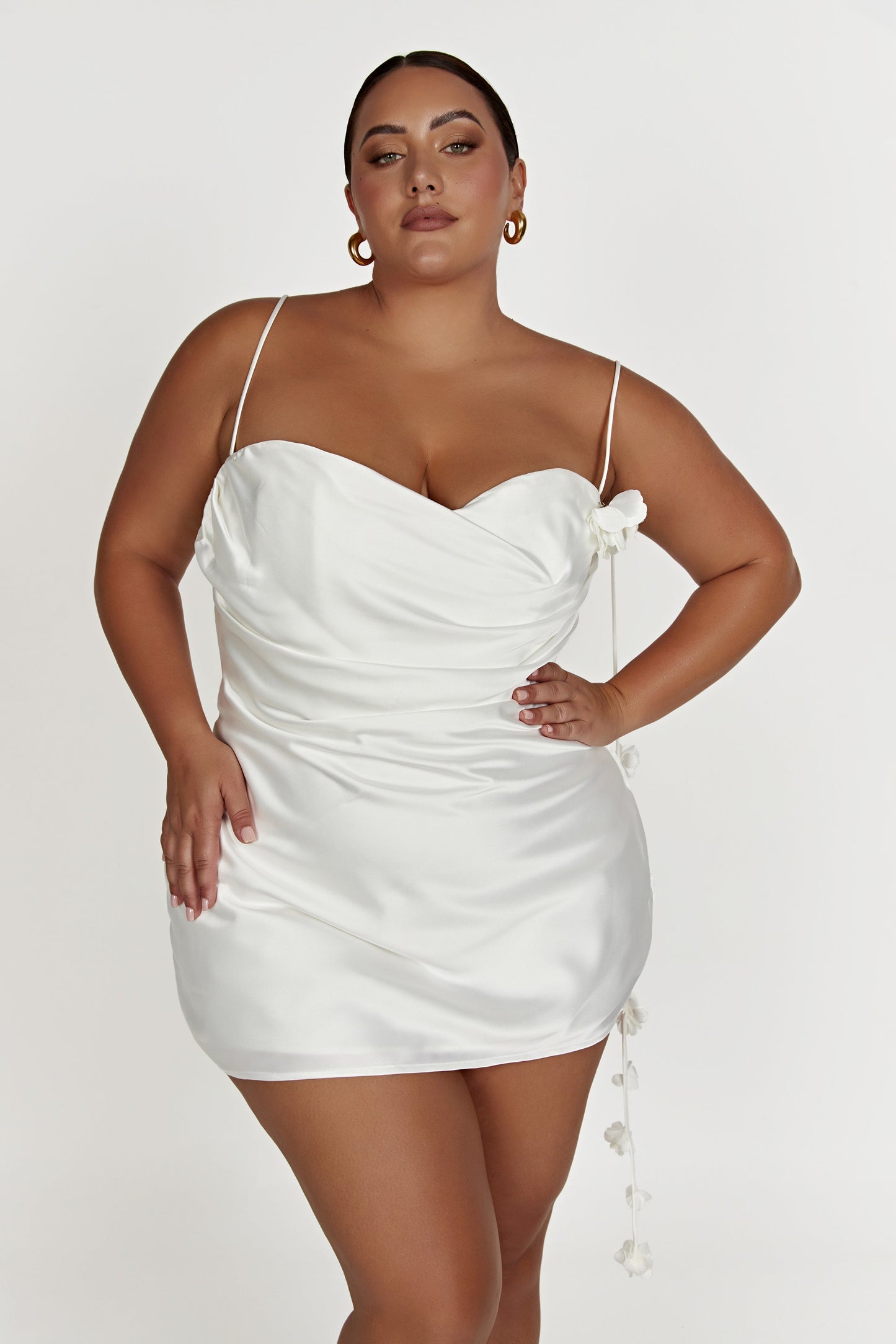 Mini-robe à col montant Otillie Rose - Blanc