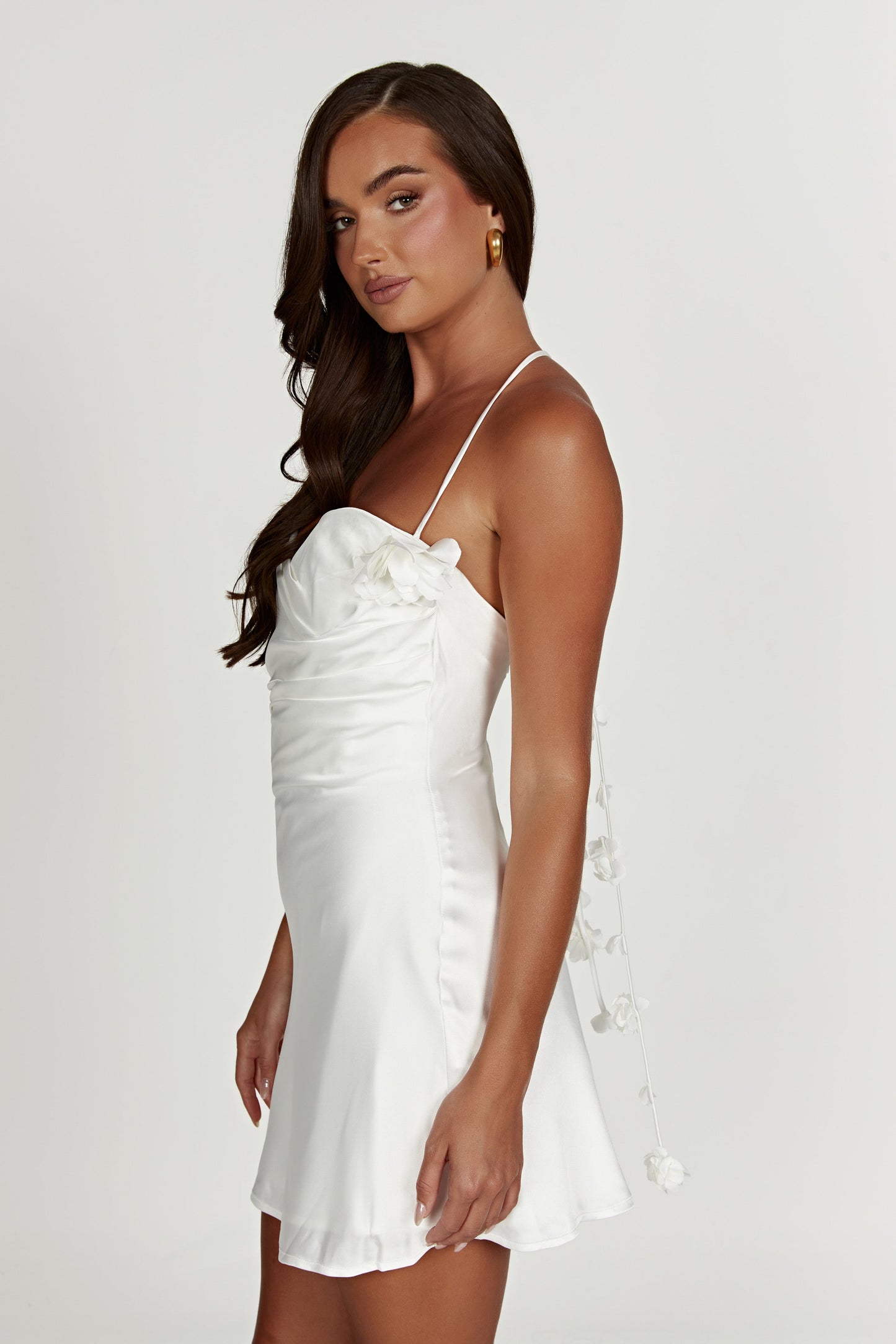 Mini-robe à col montant Otillie Rose - Blanc