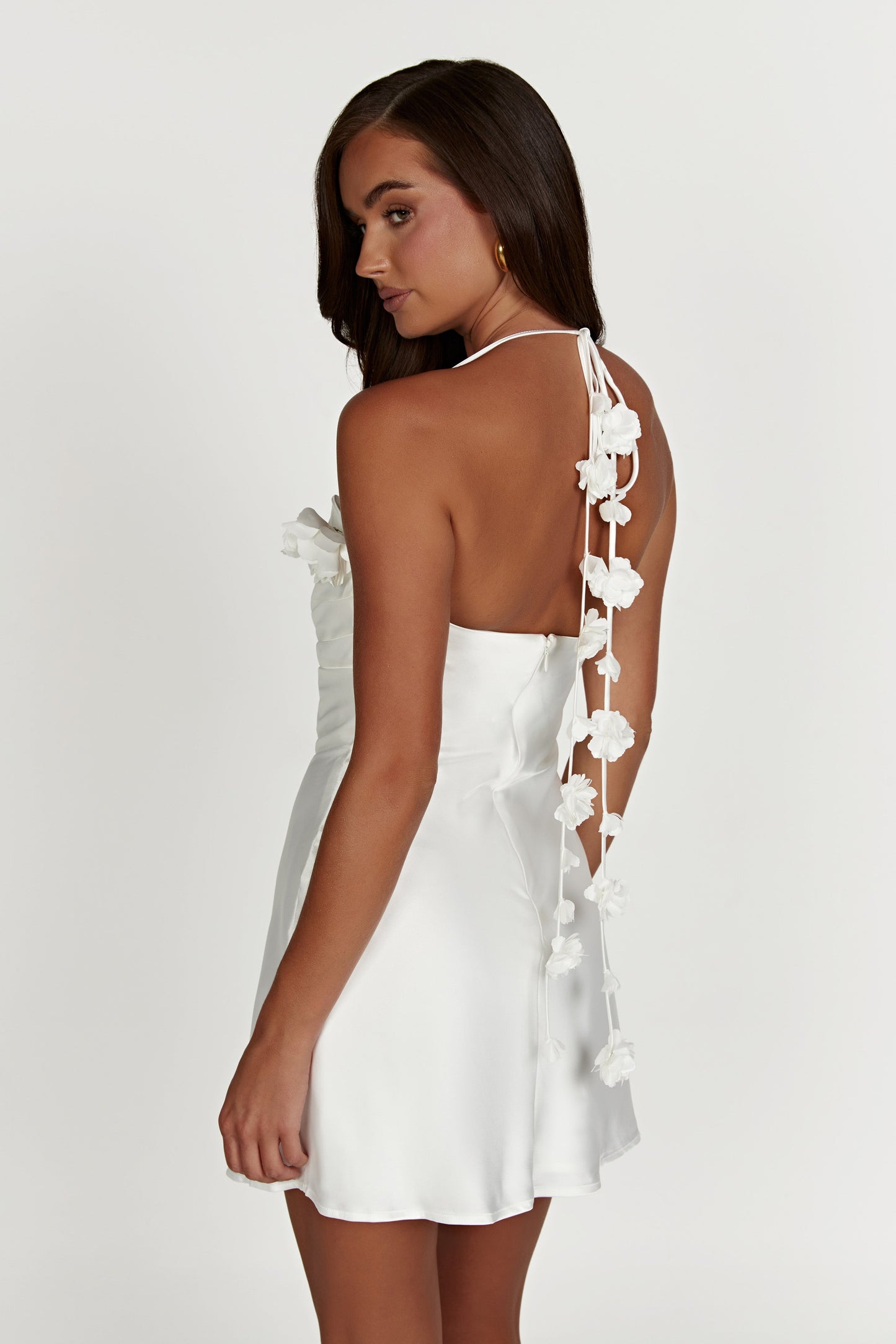 Mini-robe à col montant Otillie Rose - Blanc