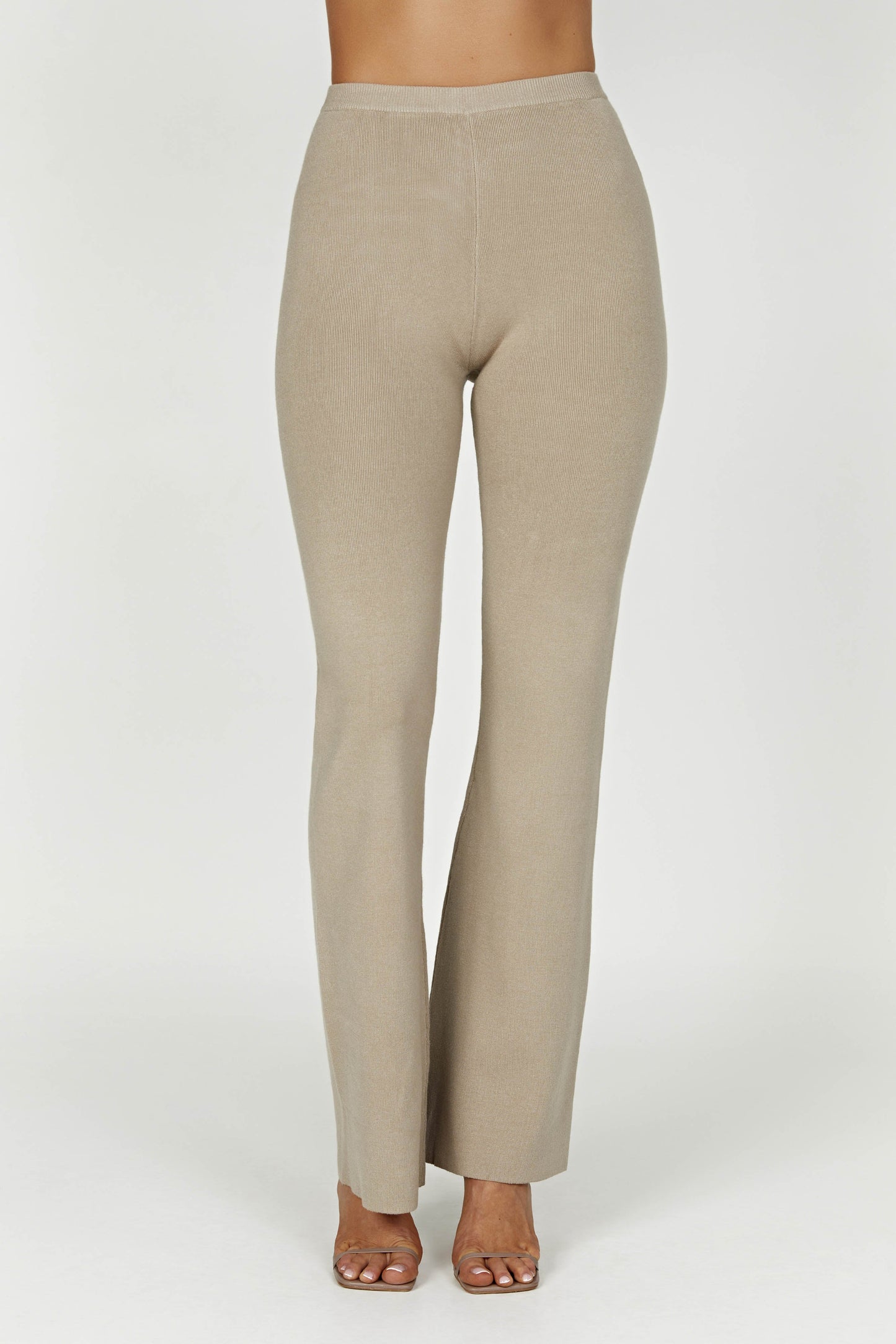 Pantalon en Tricot Évasé Rosetta - Taupe