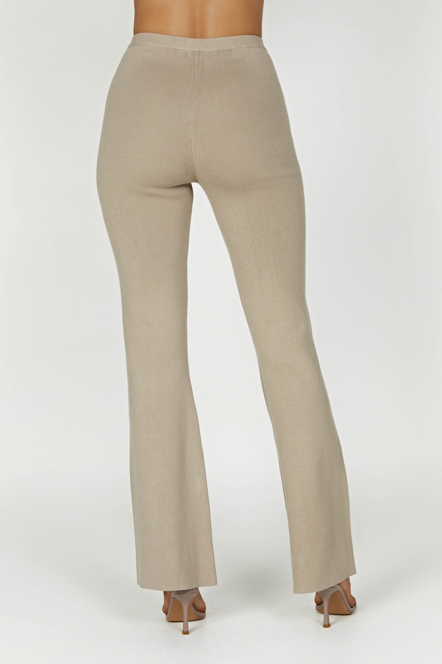 Pantalon en Tricot Évasé Rosetta - Taupe