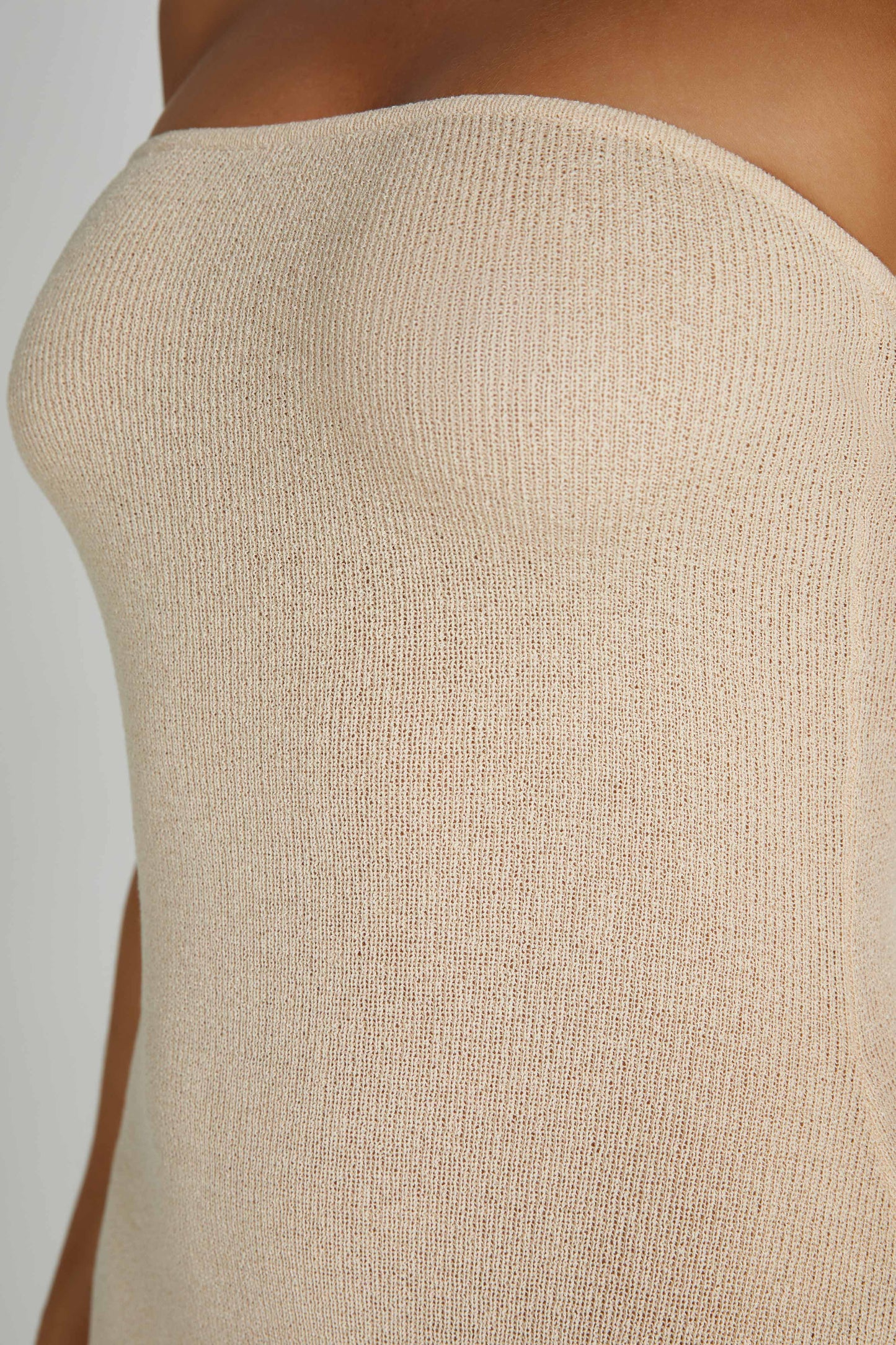 Robe Maxi en Tricot sans Bretelles Emmy - Blé