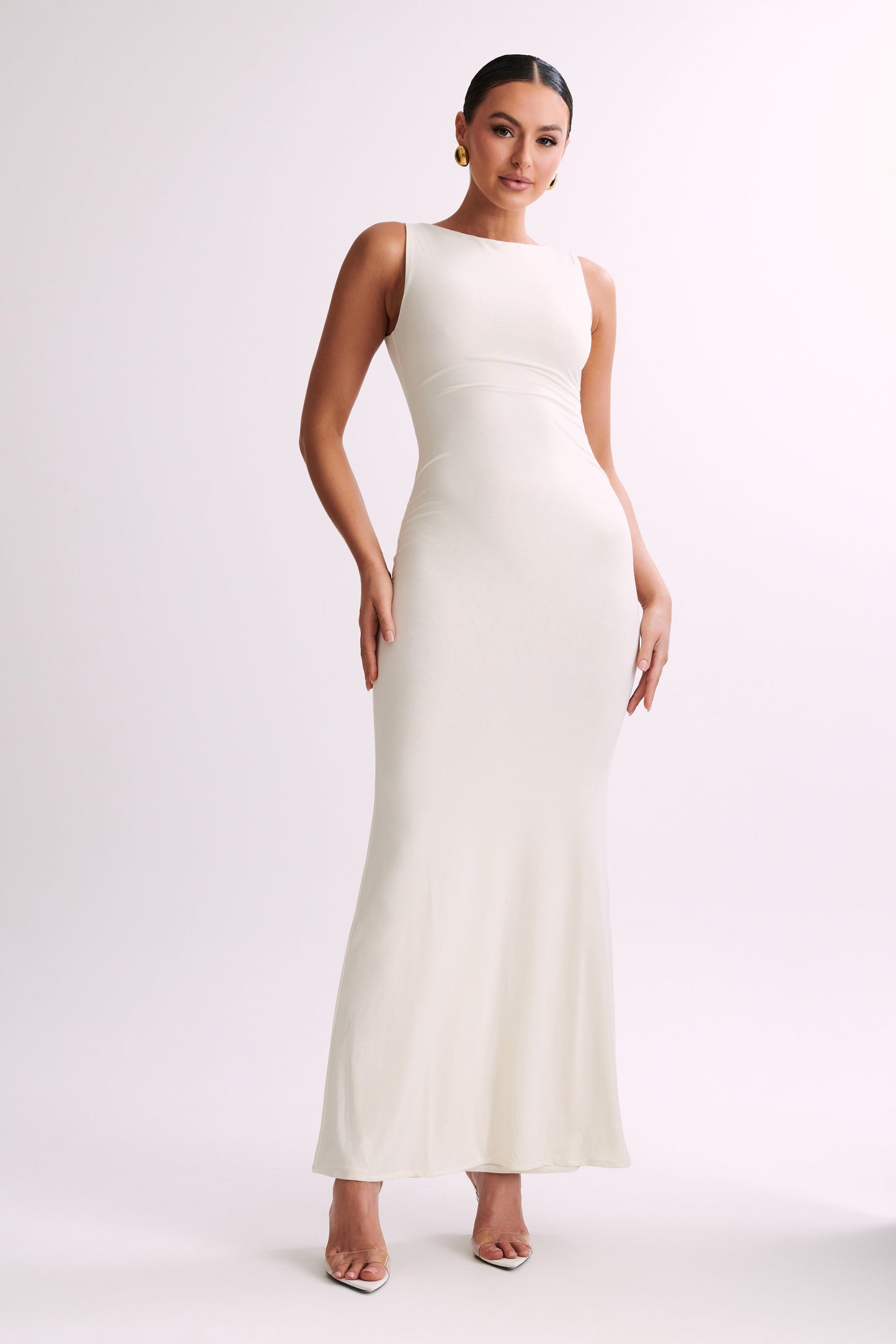 Robe Maxi Élastique Sans Manches Tarna - Blanc Cassé