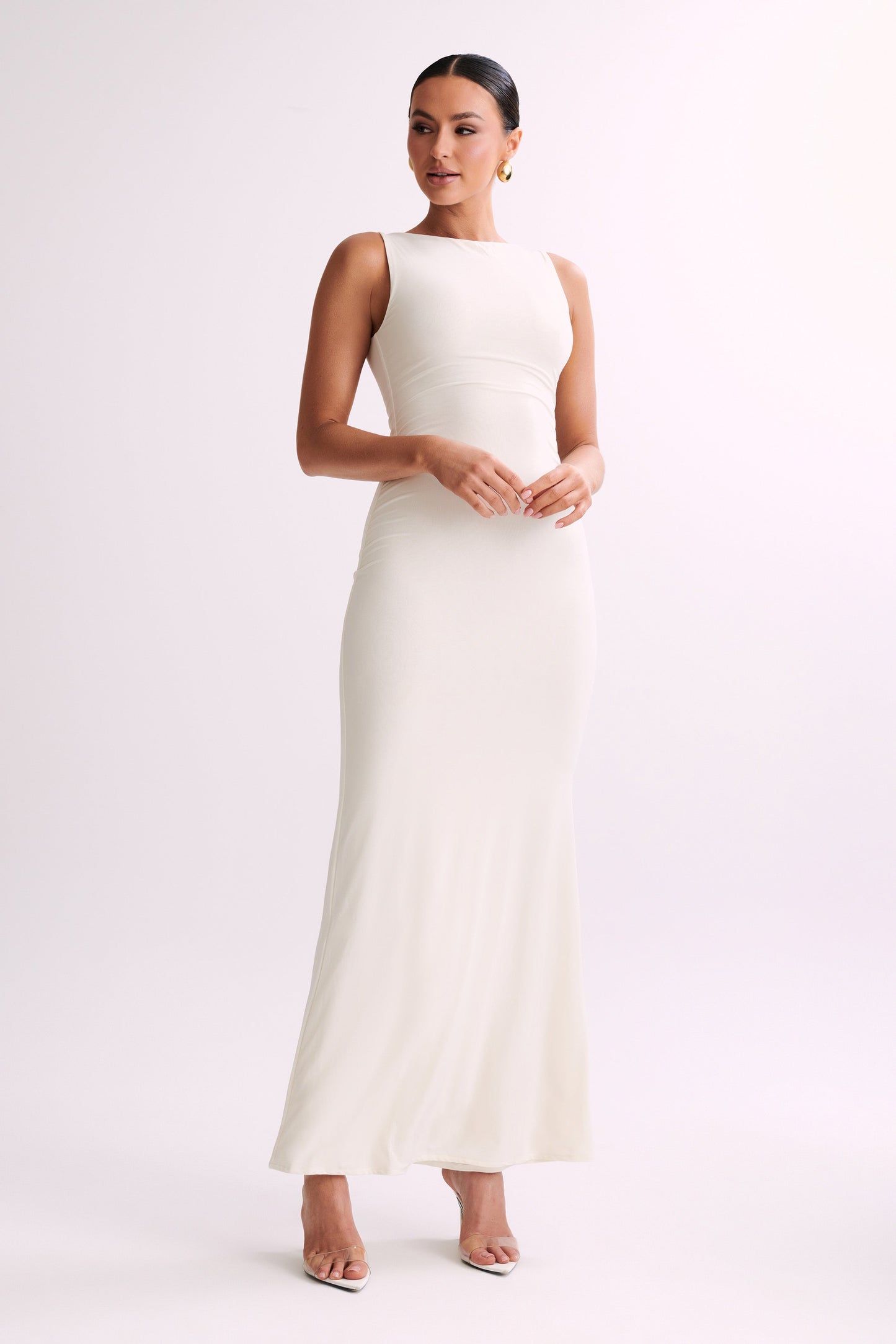 Robe Maxi Élastique Sans Manches Tarna - Blanc Cassé
