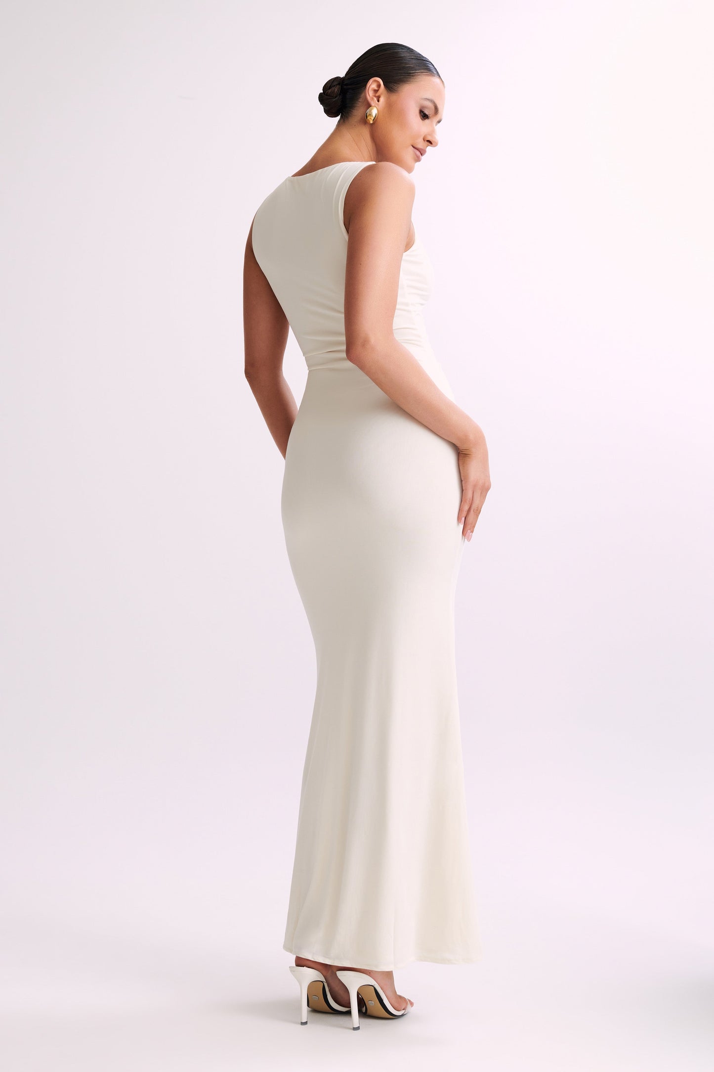 Robe Maxi Élastique Sans Manches Tarna - Blanc Cassé