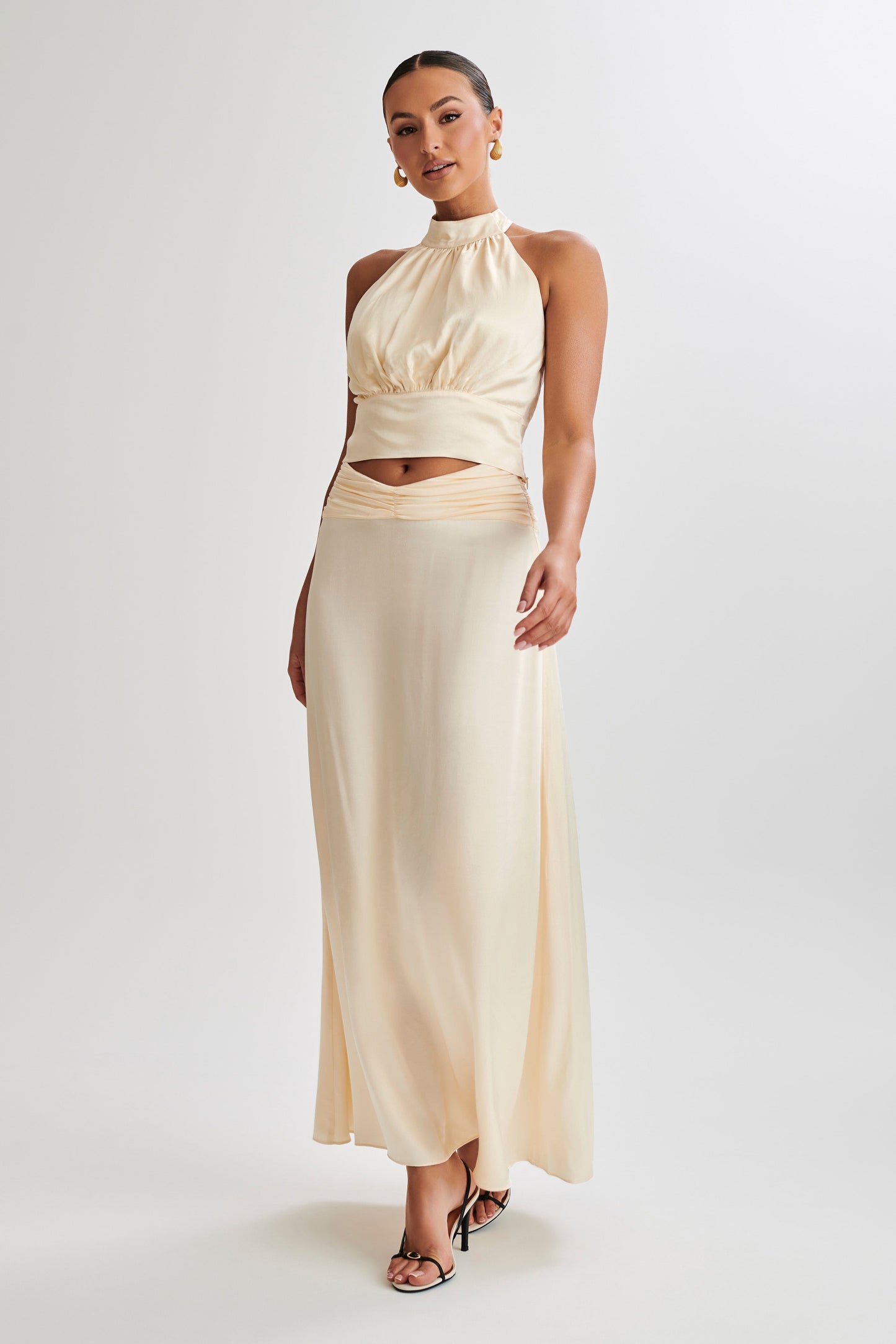 Halter en satin Clara - Crème glacée