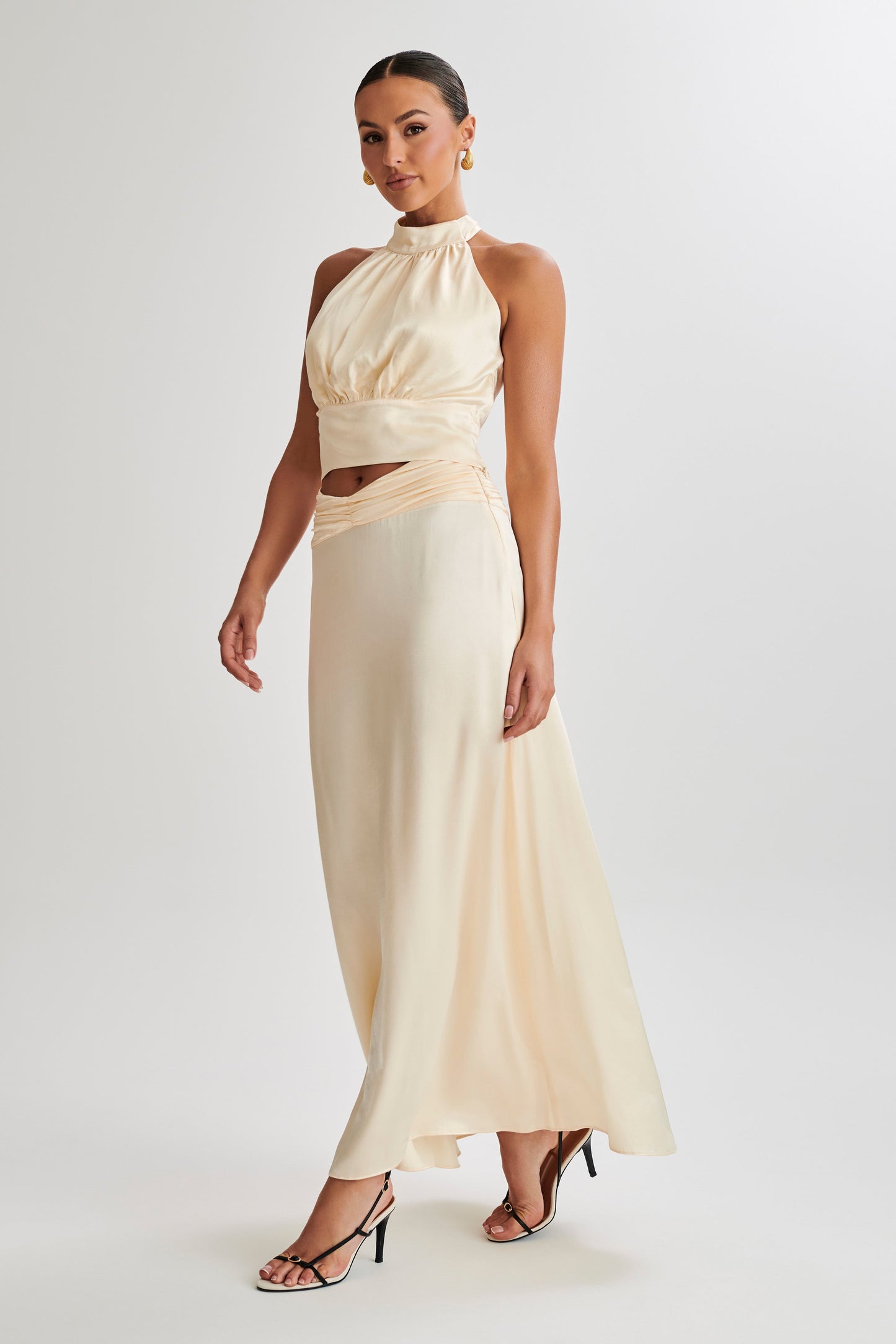 Halter en satin Clara - Crème glacée