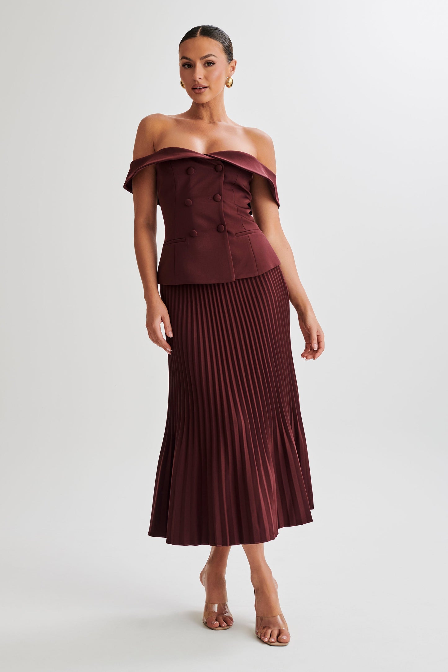 Top de tailleur sans bretelles Krista - Prune
