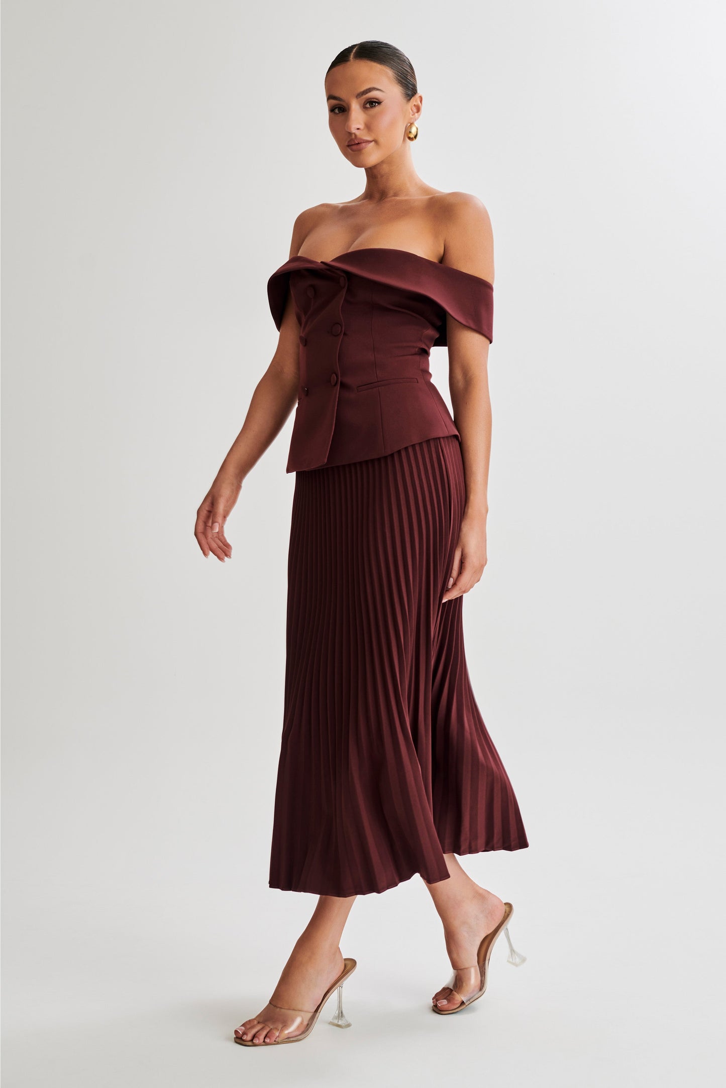 Top de tailleur sans bretelles Krista - Prune