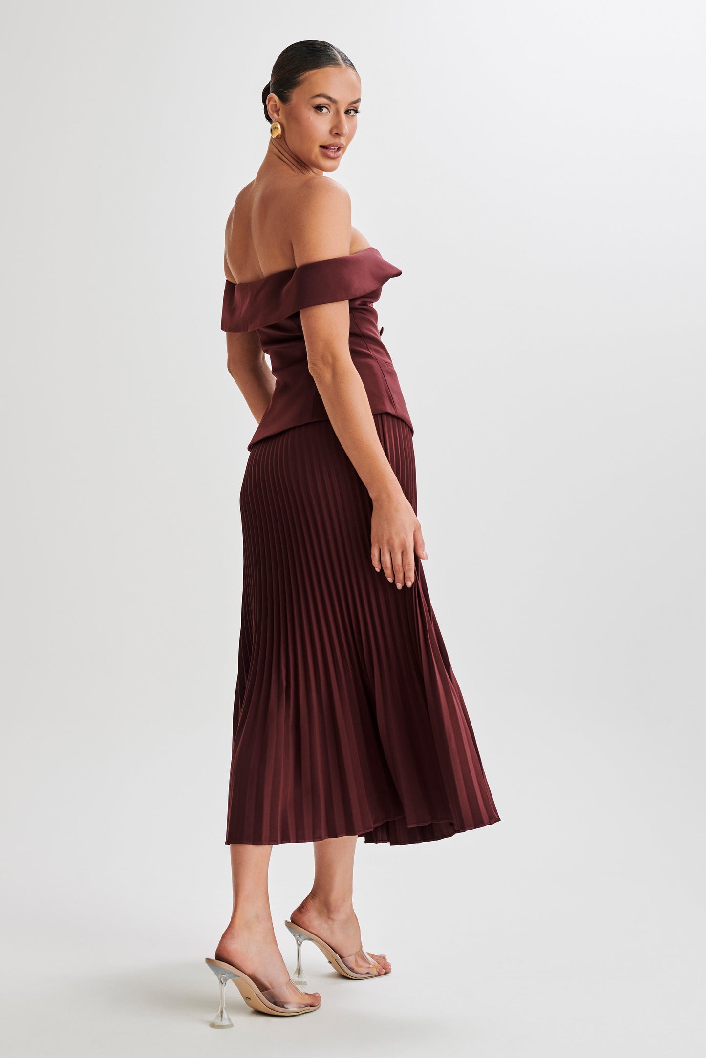 Top de tailleur sans bretelles Krista - Prune