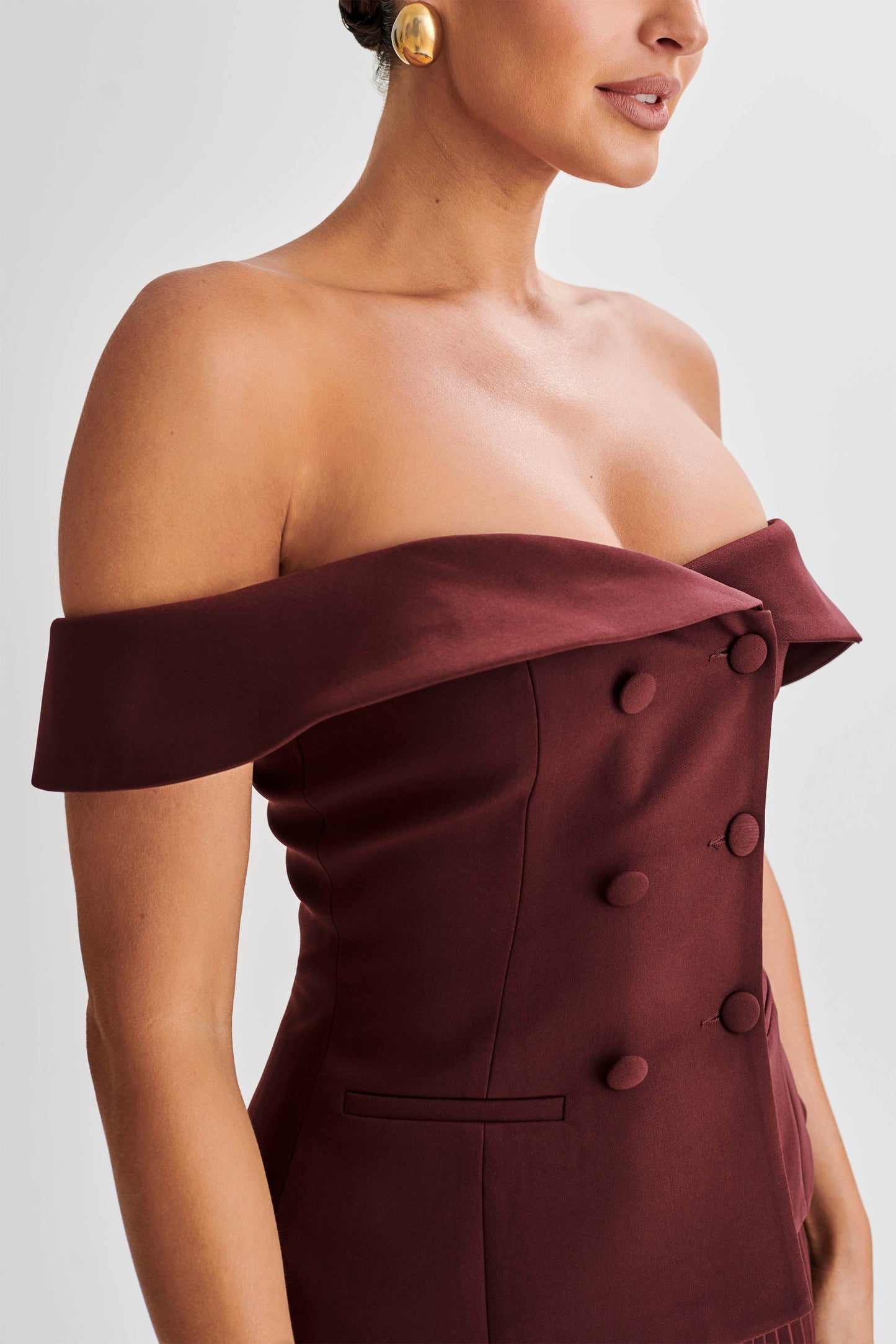Top de tailleur sans bretelles Krista - Prune