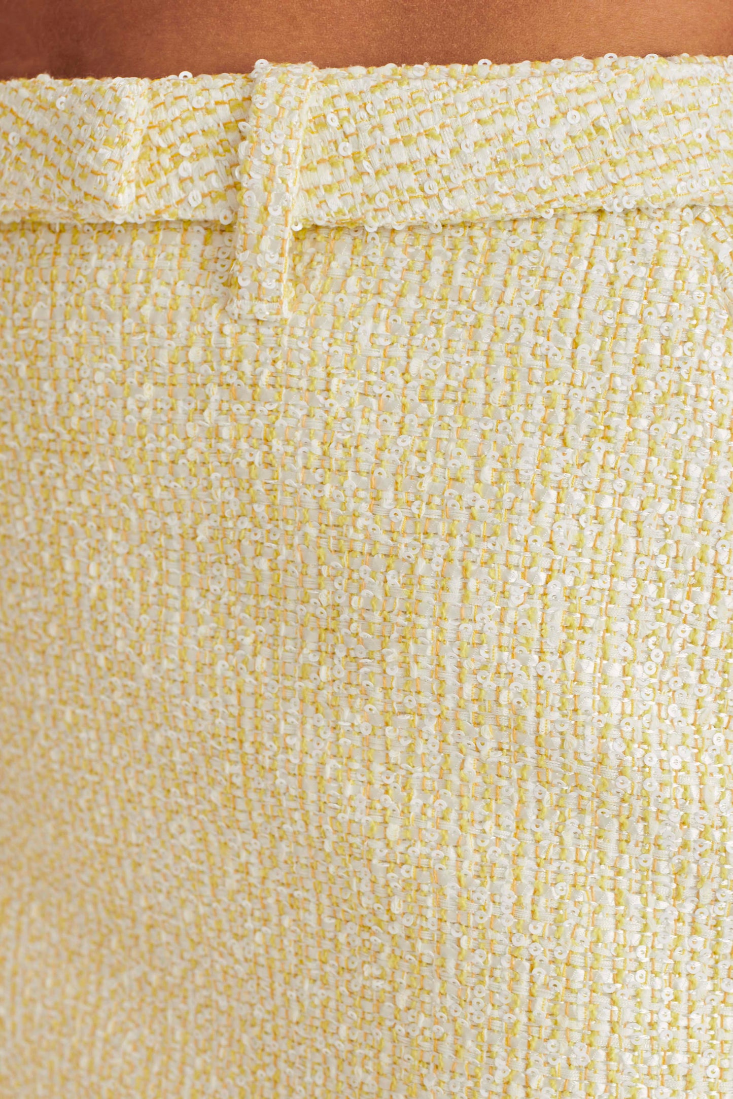 Jupe mini en tweed Mercer - Citron