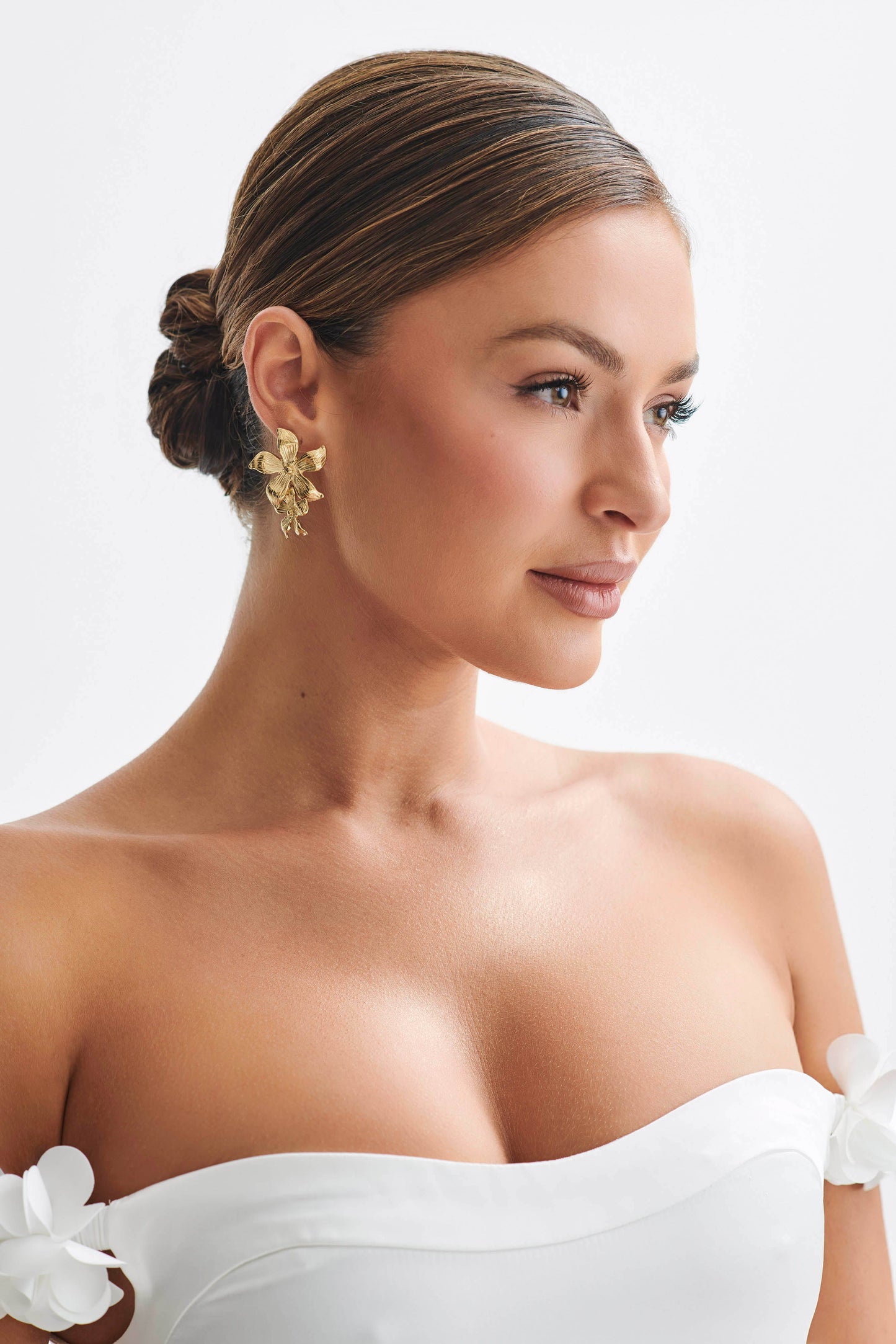 Boucles d'oreilles fleuries pendantantes Infatuated - Or