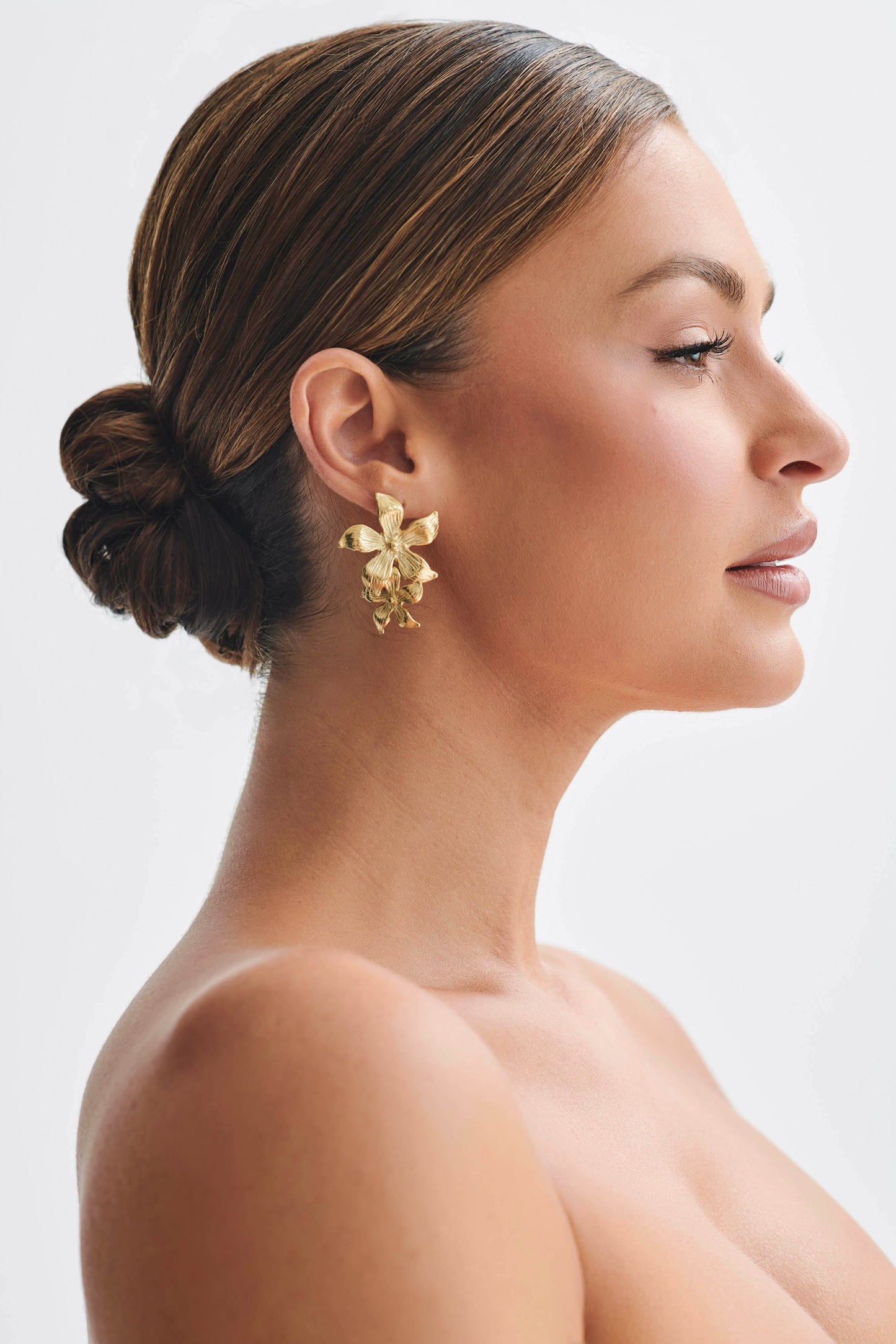 Boucles d'oreilles fleuries pendantantes Infatuated - Or