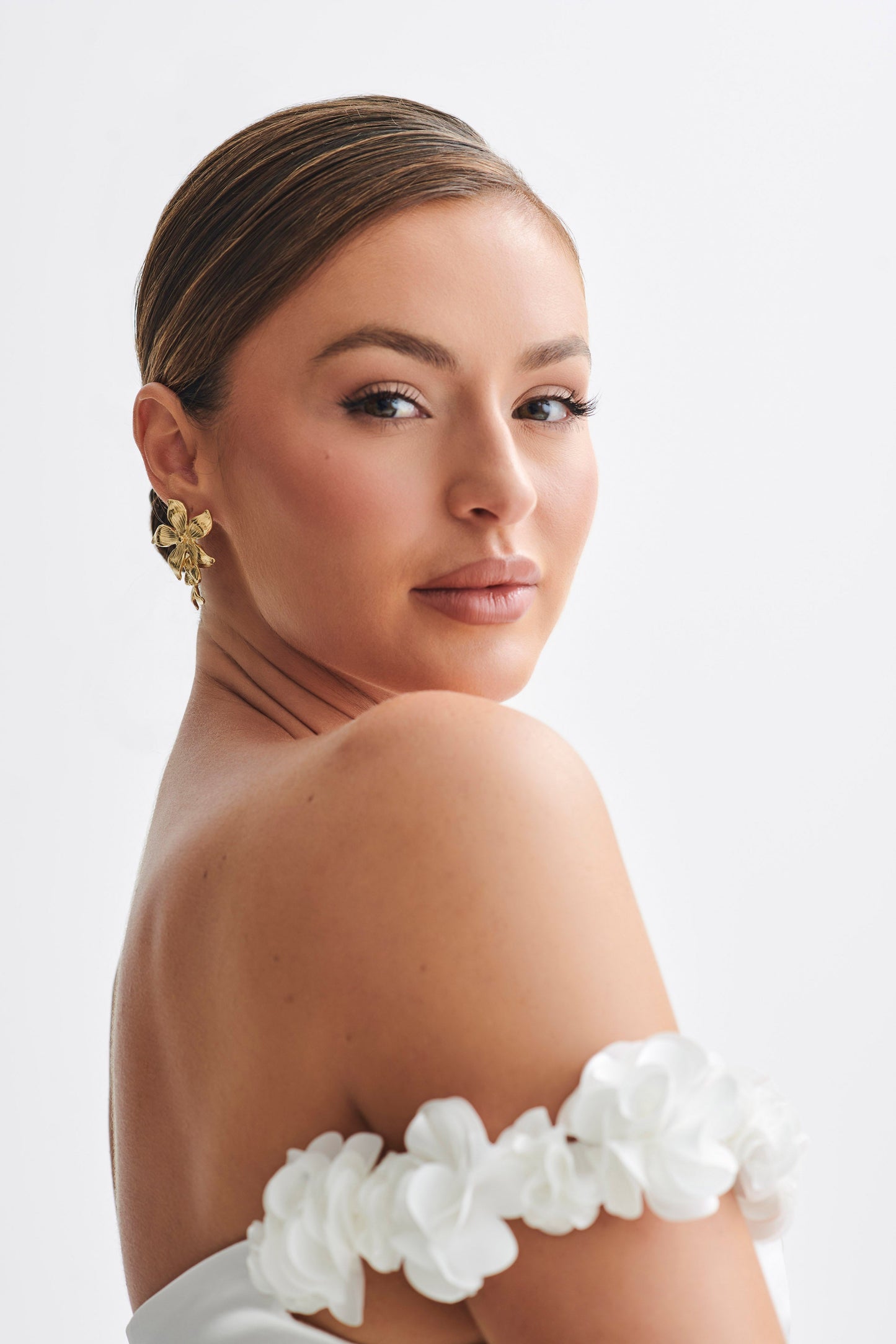 Boucles d'oreilles fleuries pendantantes Infatuated - Or