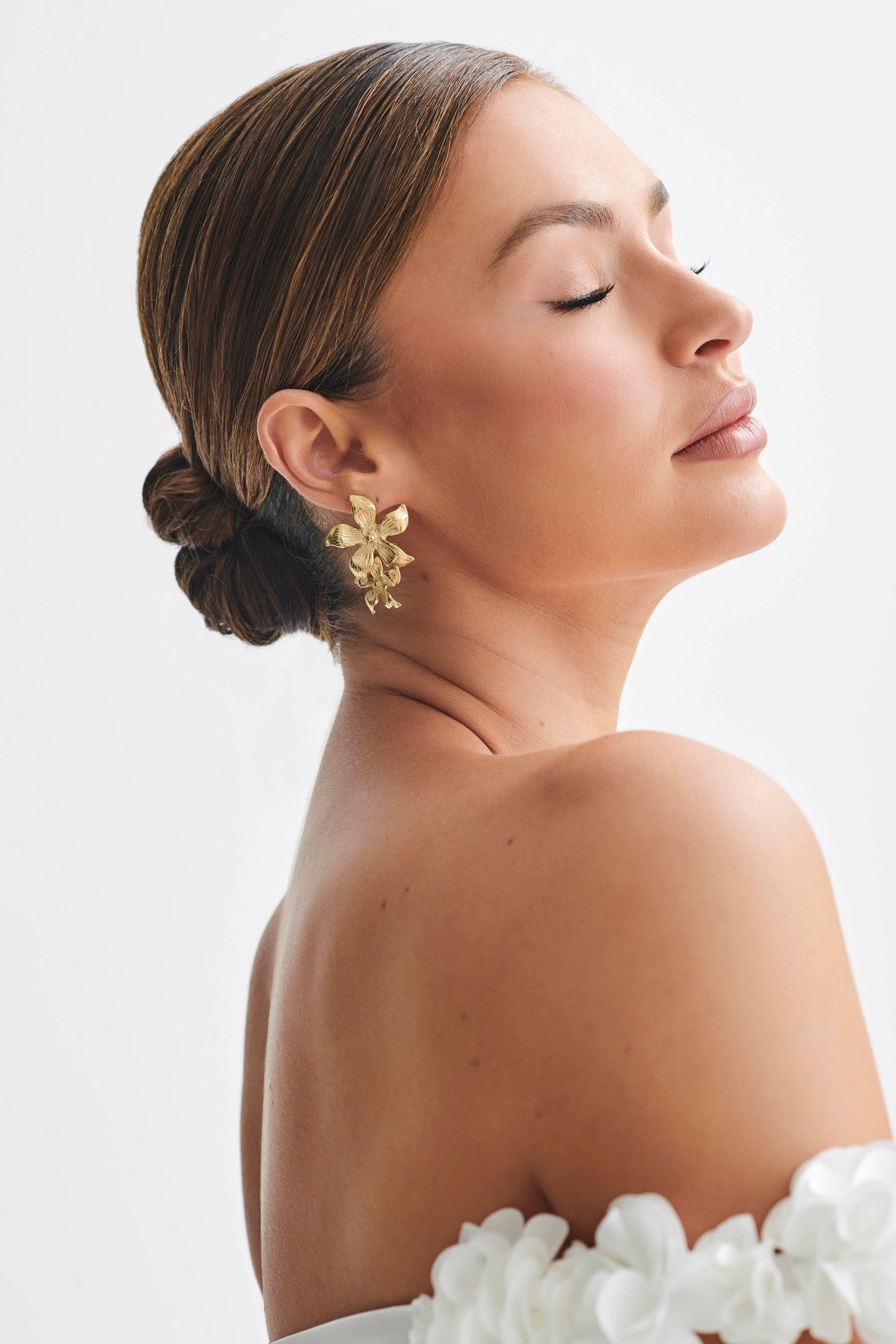 Boucles d'oreilles fleuries pendantantes Infatuated - Or