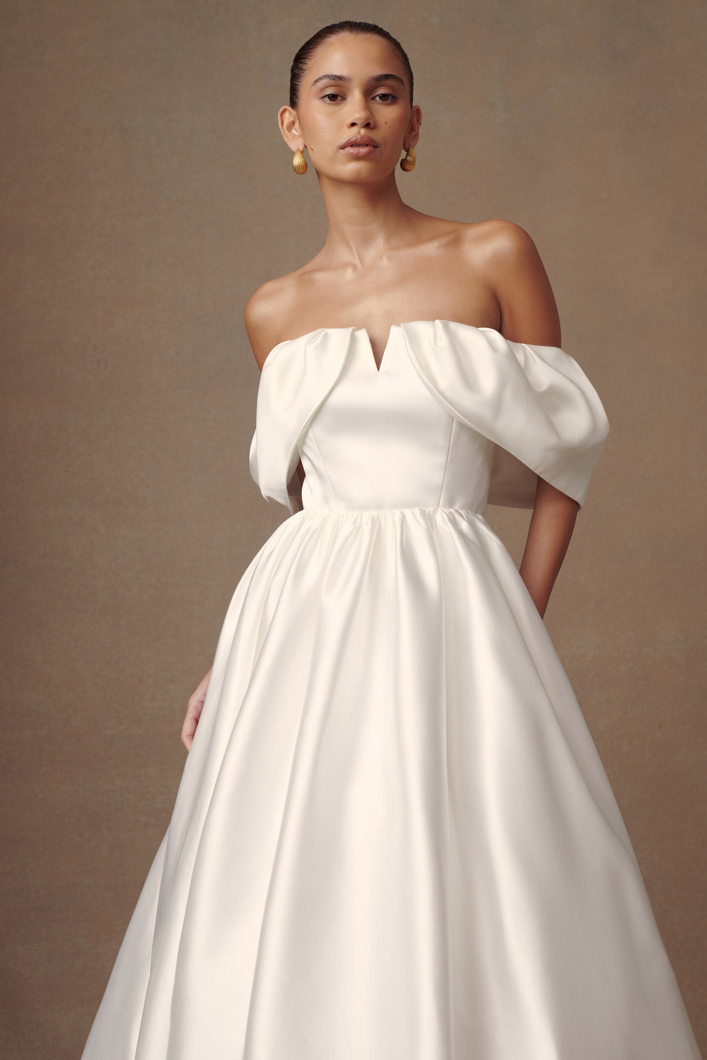 Jupe Maxi Satin Kelsey - Blanche
