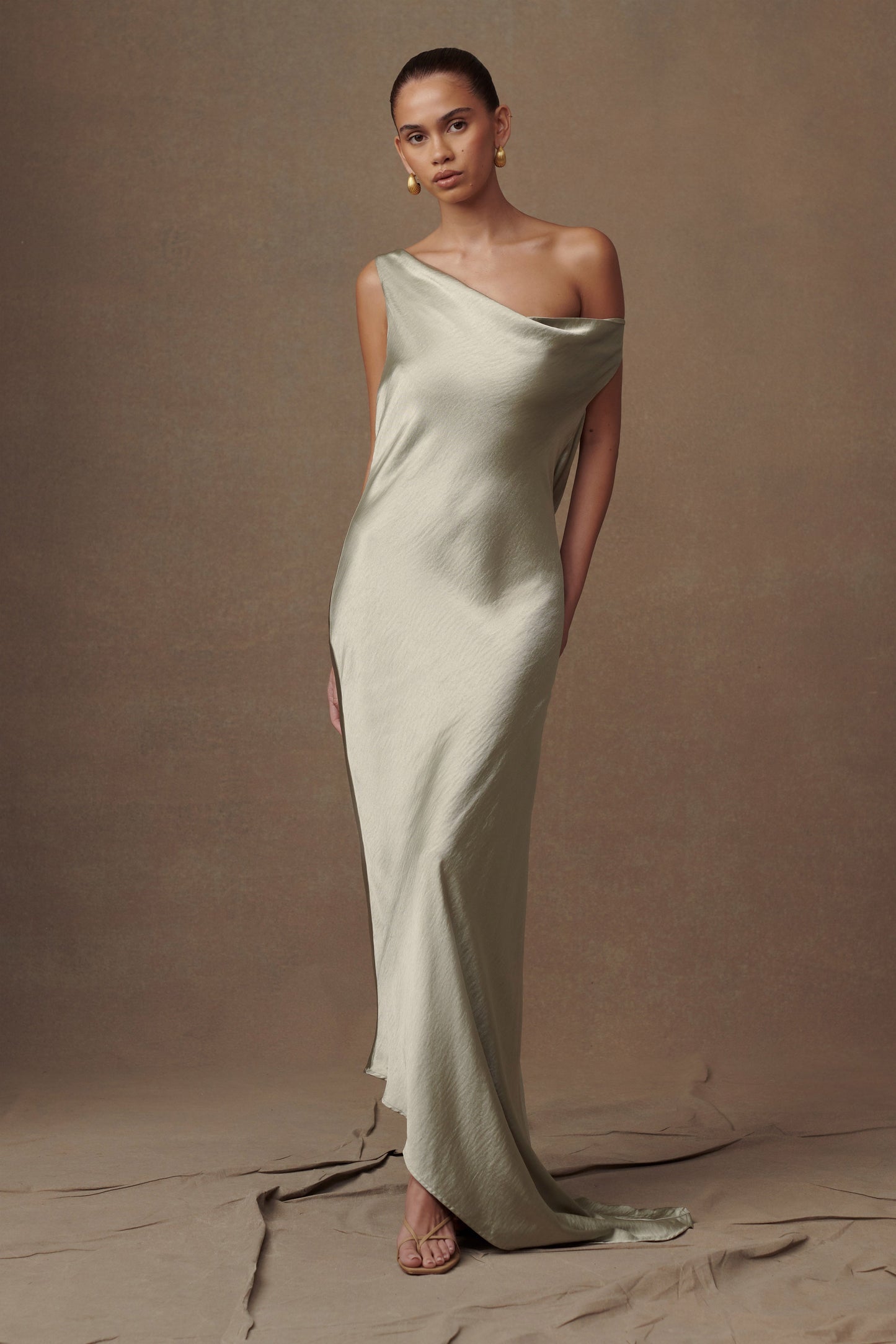 Robe Maxi Yvette à Bretelles avec Emmanchure Asymétrique - SAGE