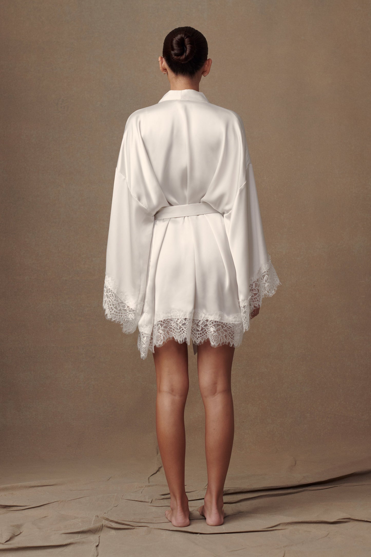 Manteau de mariée Annabeth à bordure de dentelle - Blanc