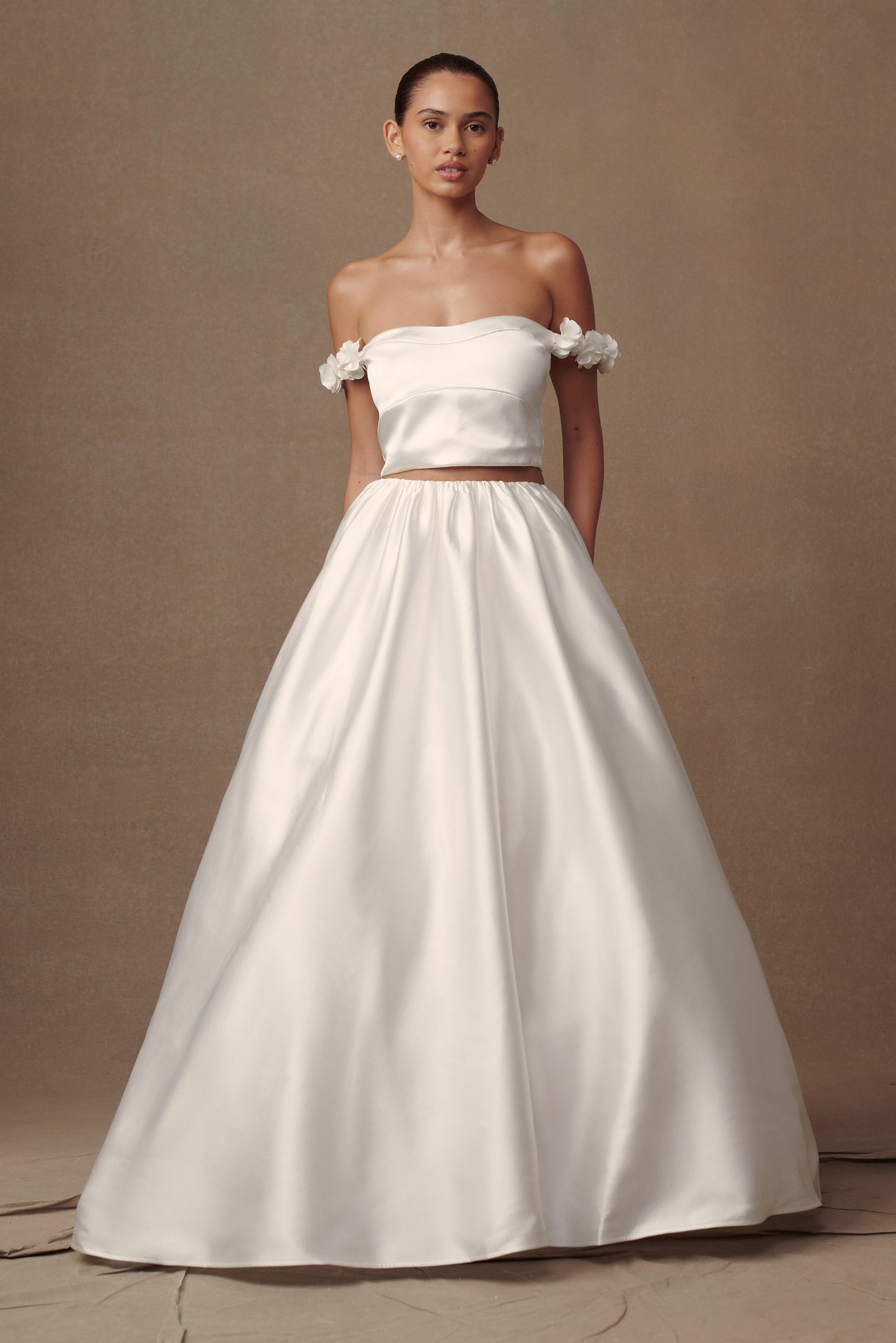 Jupe Maxi Satin Kelsey - Blanche