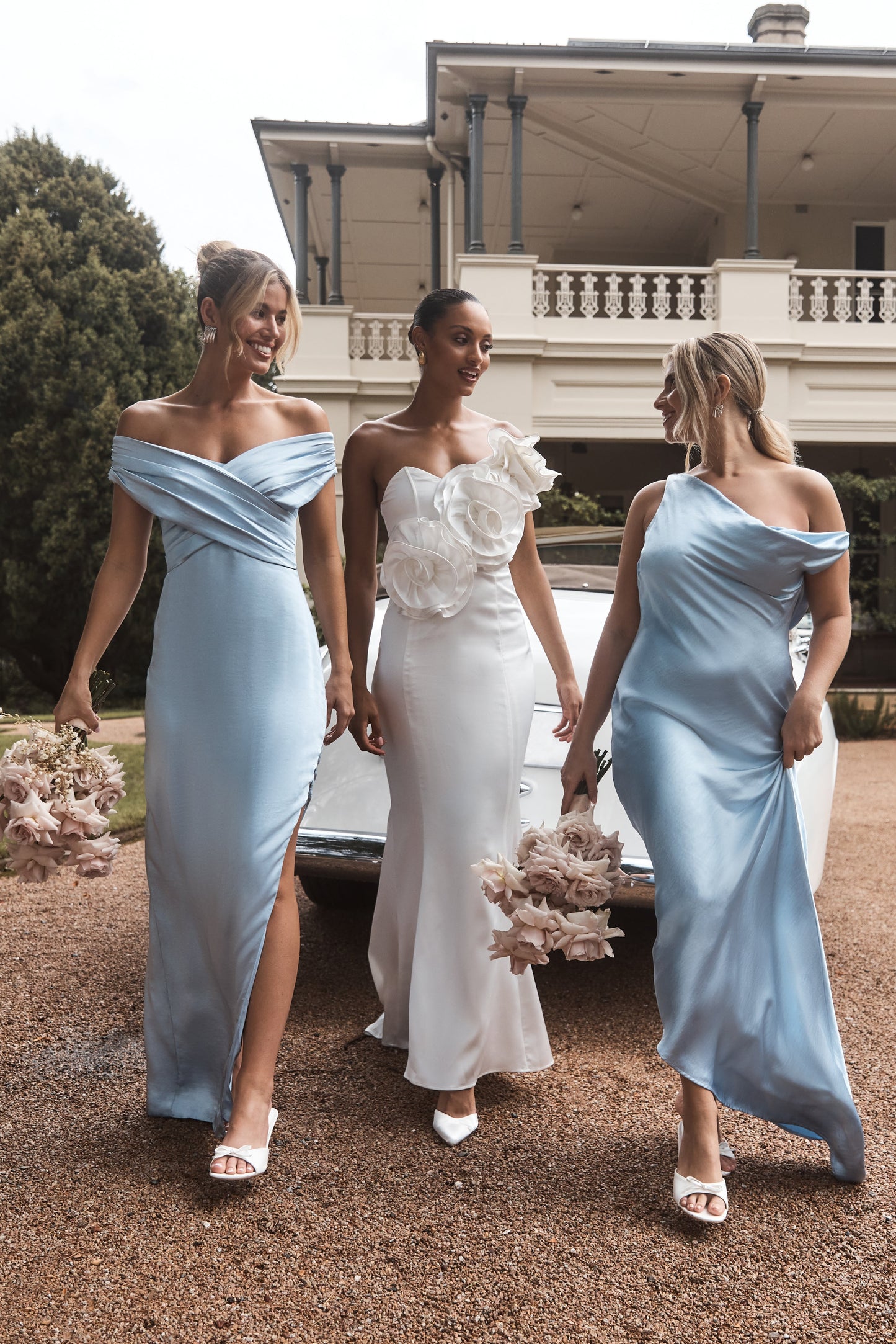Robe Maxi Yvette à Bretelles avec Emmanchure Asymétrique - Bleu Bleu Roi