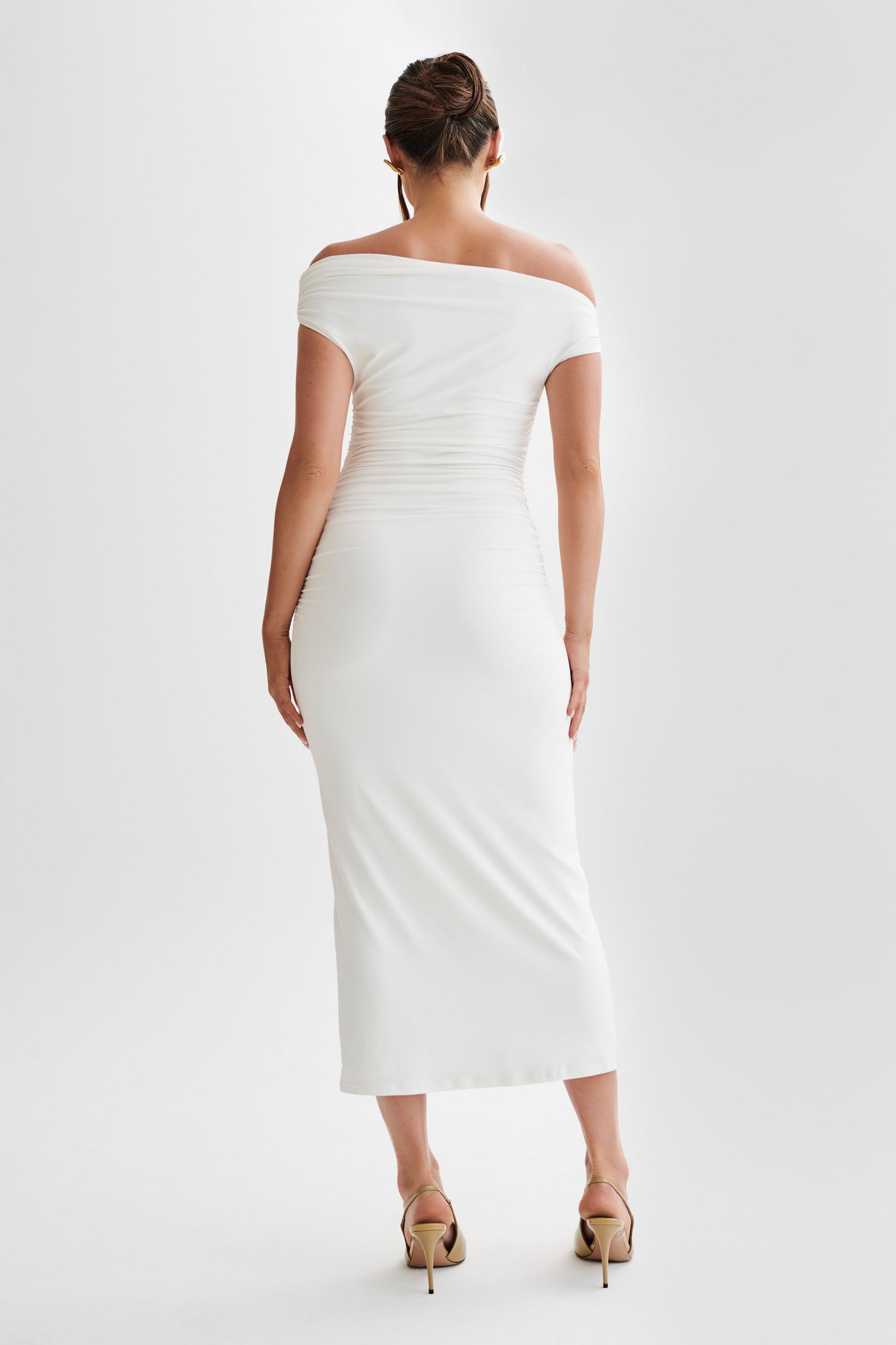 Robe midi en nylon recyclé Alayna - Blanc