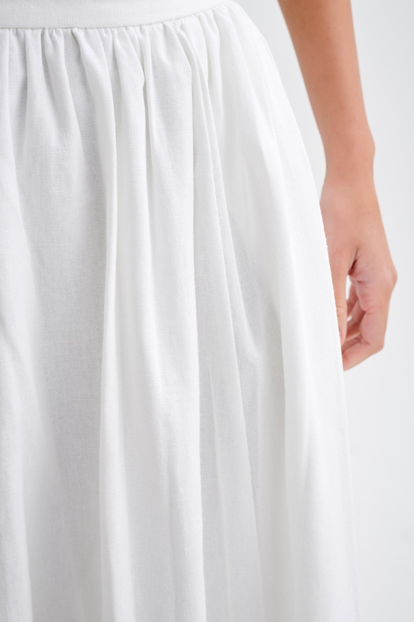 Jupe Maxi A-Line en Lin Clarence - Blanche
