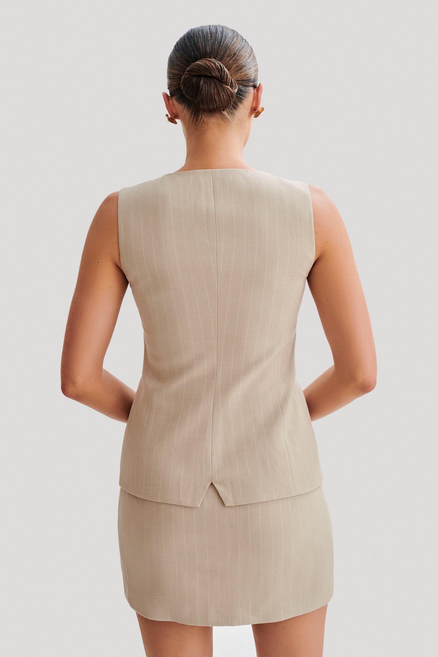 Gilet de tailleur Tracey - Rayures taupe