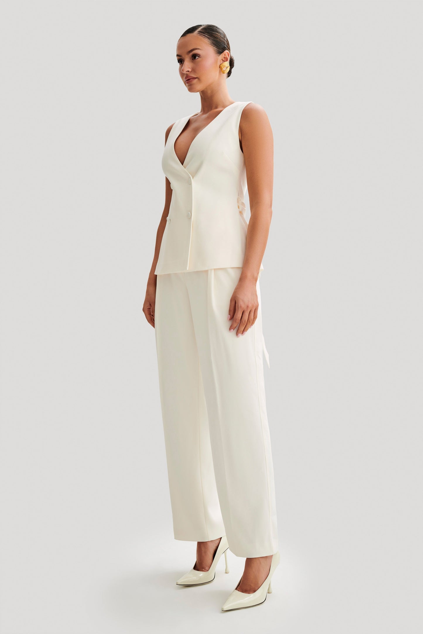 Gilet long Amelie - Ivoire