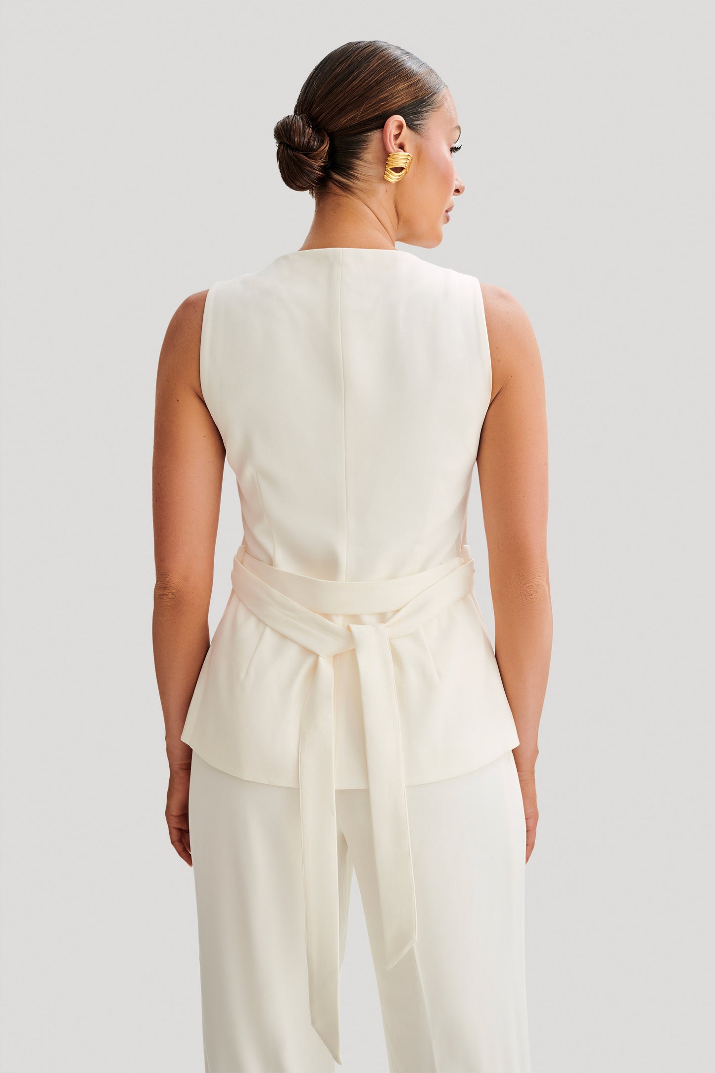 Gilet long Amelie - Ivoire