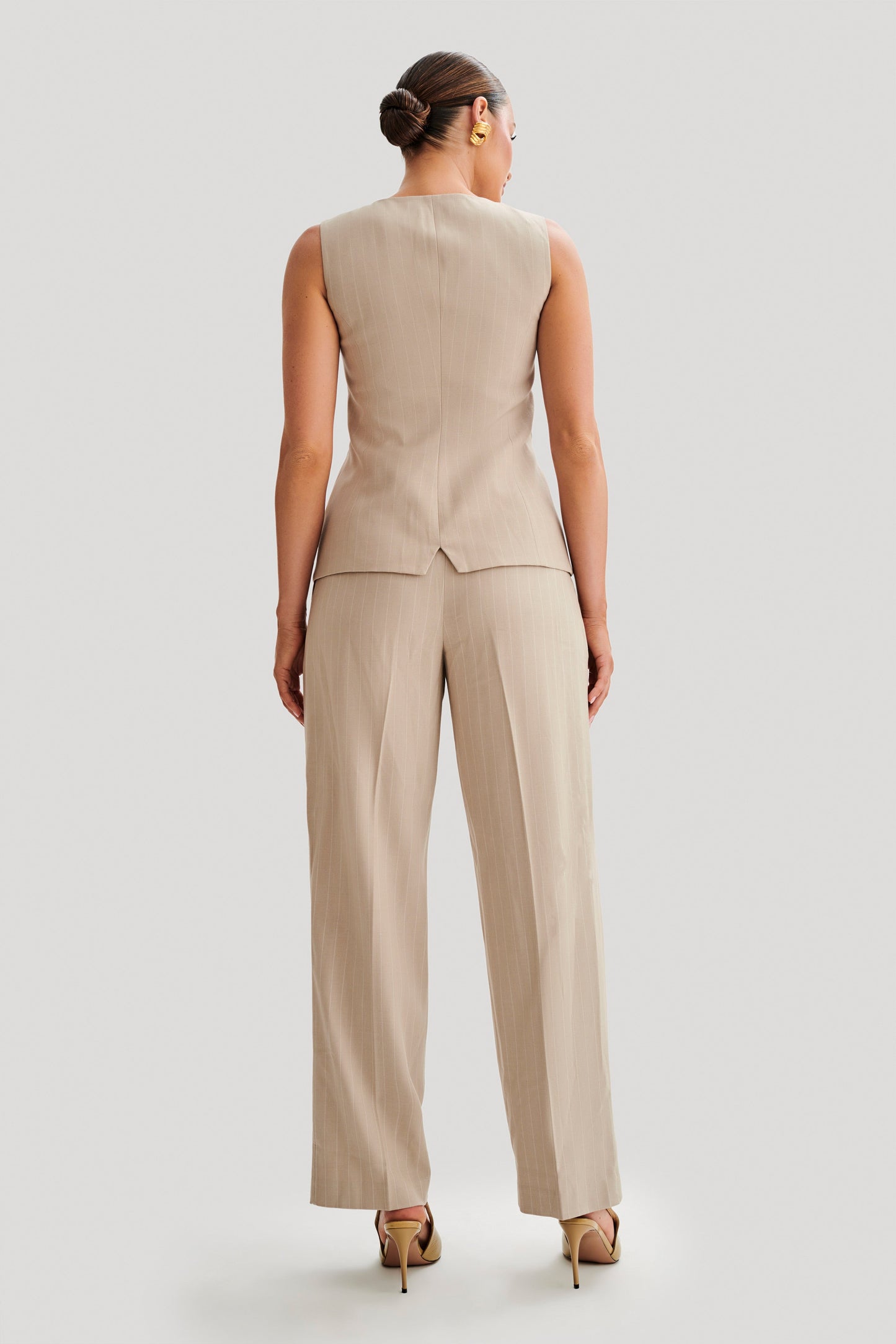Gilet de tailleur Tracey - Rayures taupe