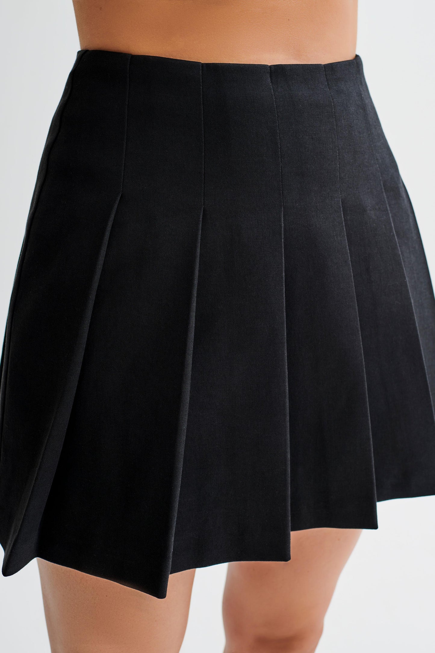 Jupe mini plissée en coton Julianna - Noir