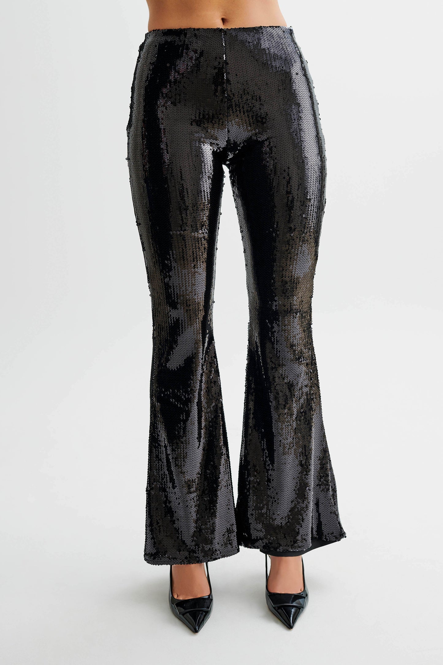 Pantalon large à paillettes Wilma - Noir