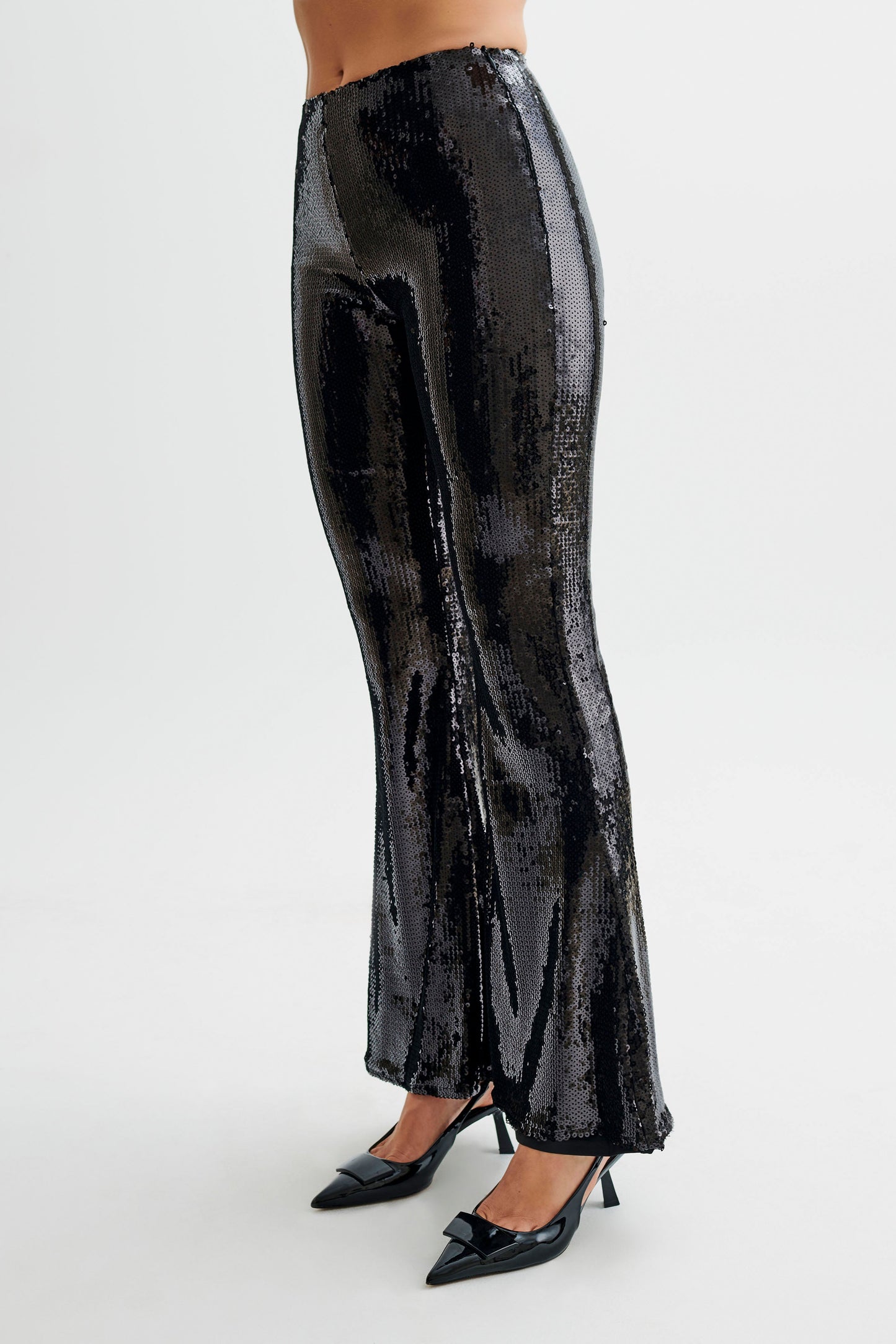 Pantalon large à paillettes Wilma - Noir