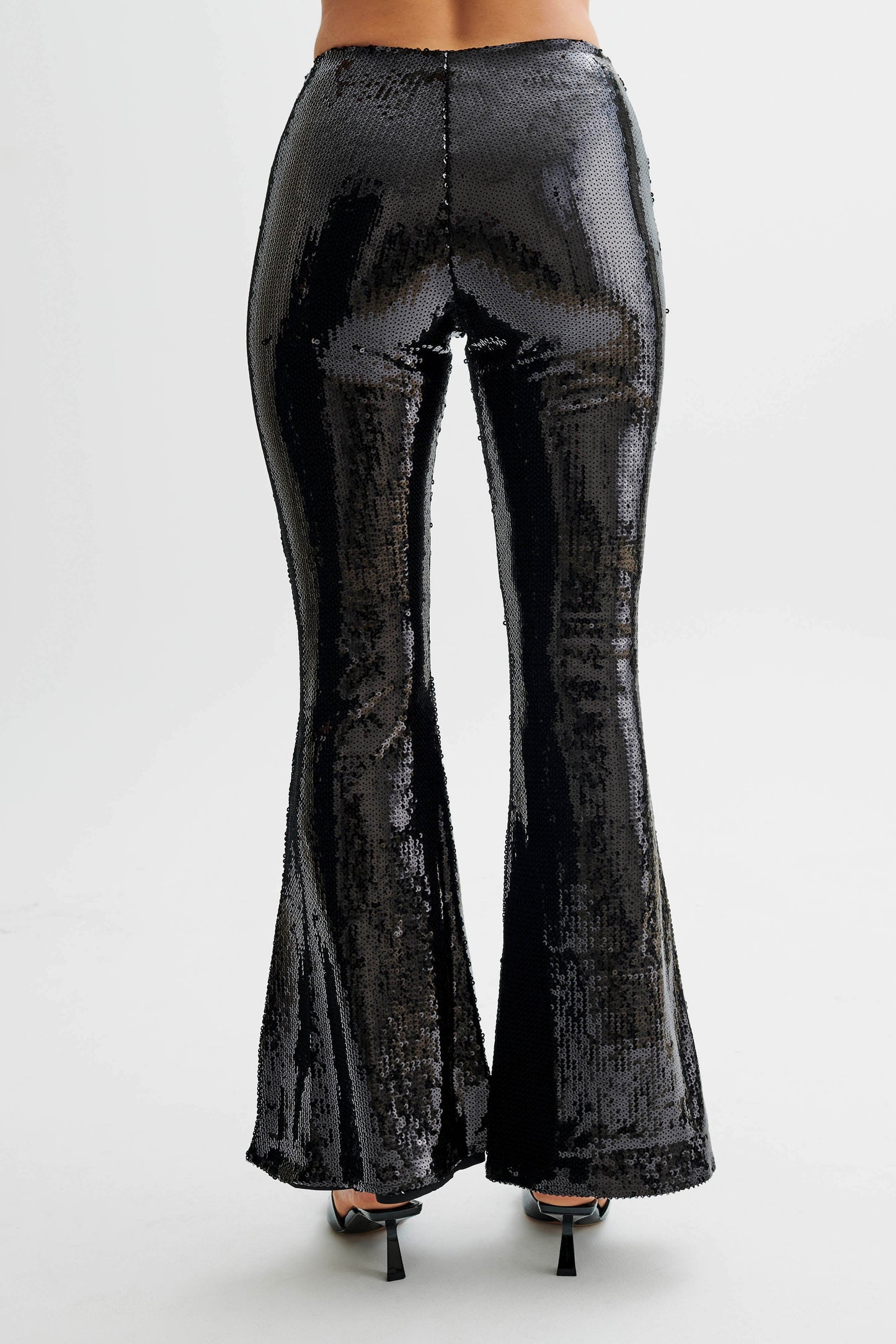 Pantalon large à paillettes Wilma - Noir