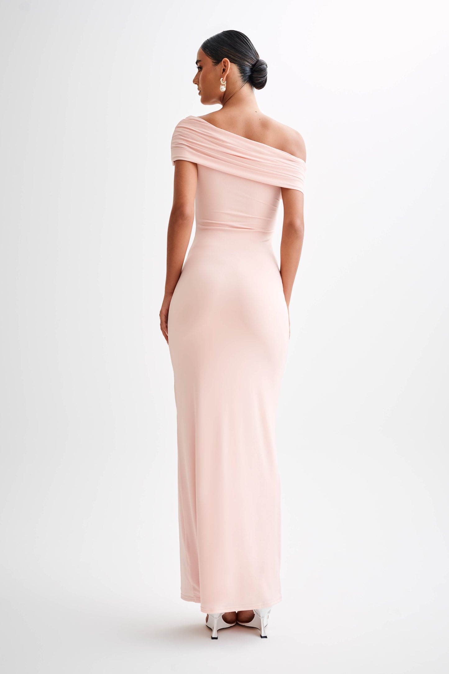Robe Maxi Épaulettes Découv. et Dégradé Cassandra - Rose Pâle