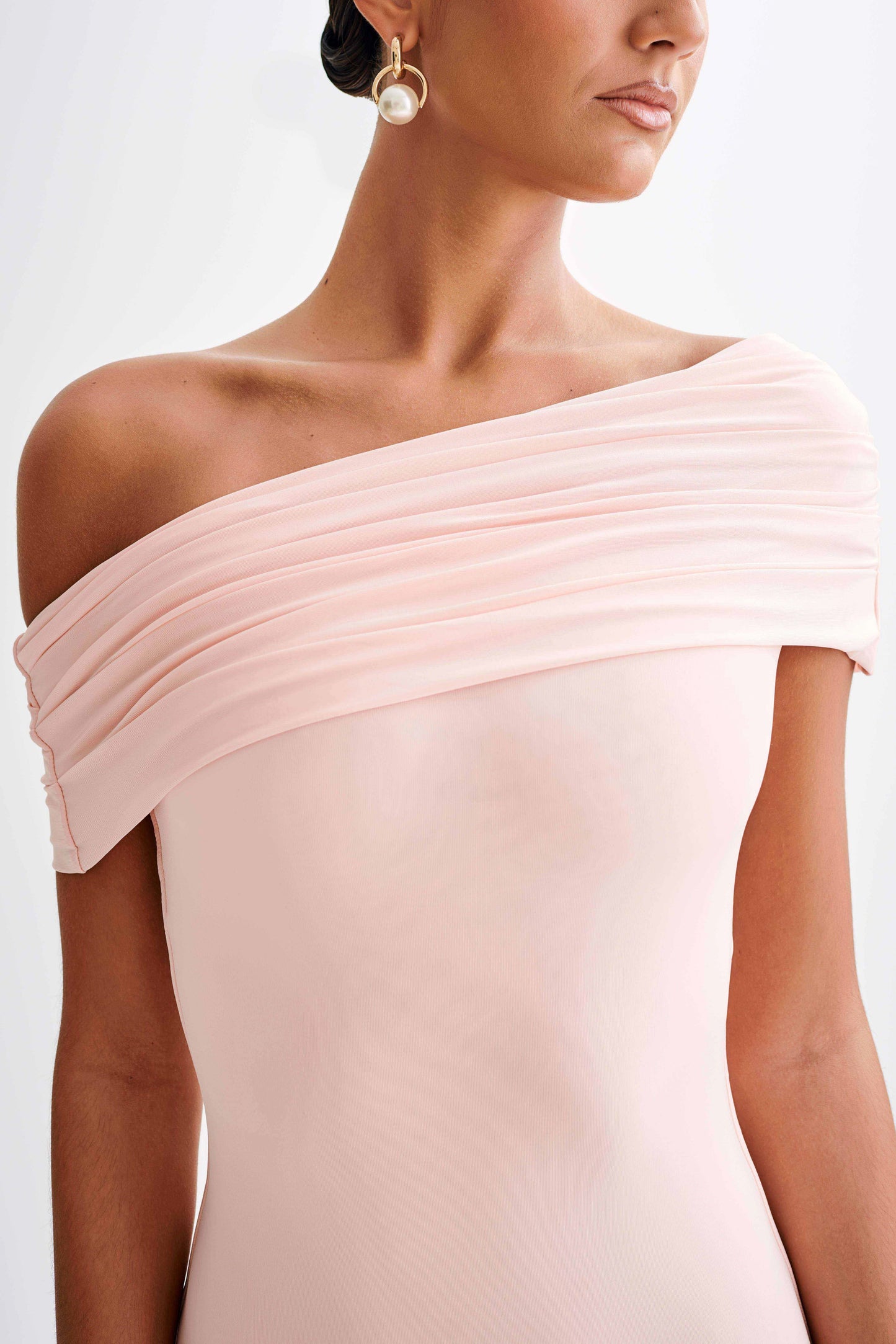 Robe Maxi Épaulettes Découv. et Dégradé Cassandra - Rose Pâle