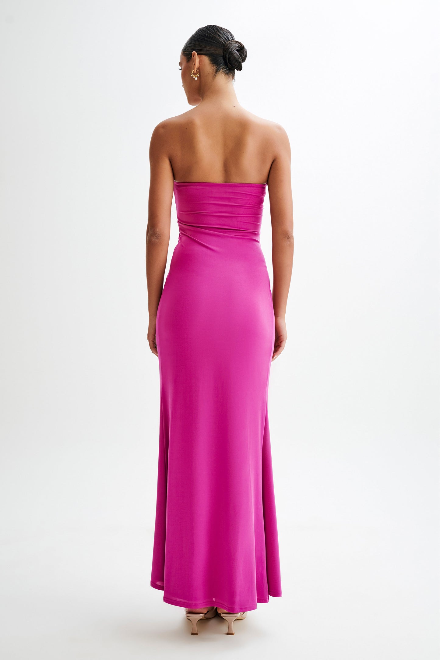 Robe Maxi Sans Bretelles et Décolleté Plongeant Cosima - Violet