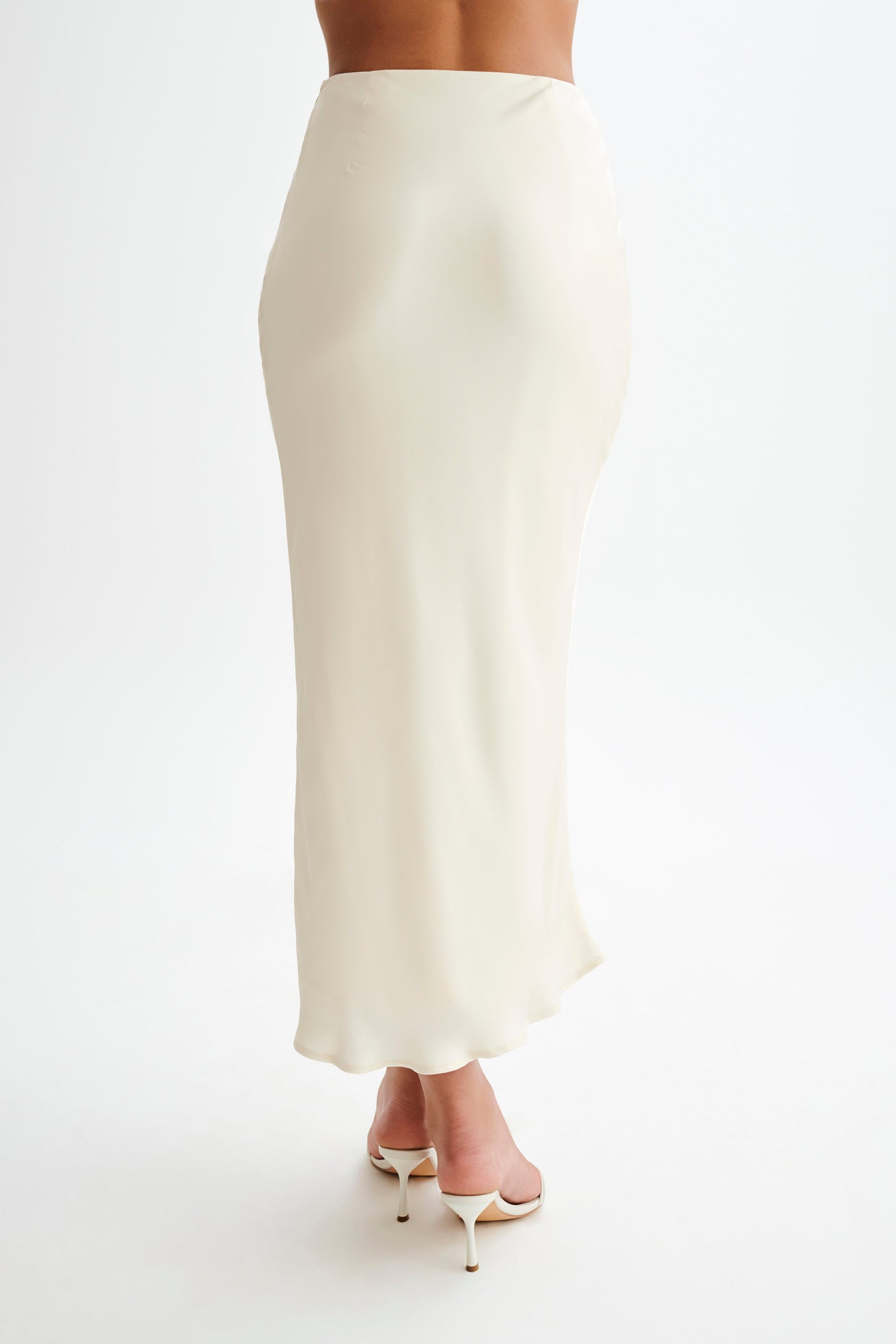 Jupe Maxi Satin Viviana - Ivoire
