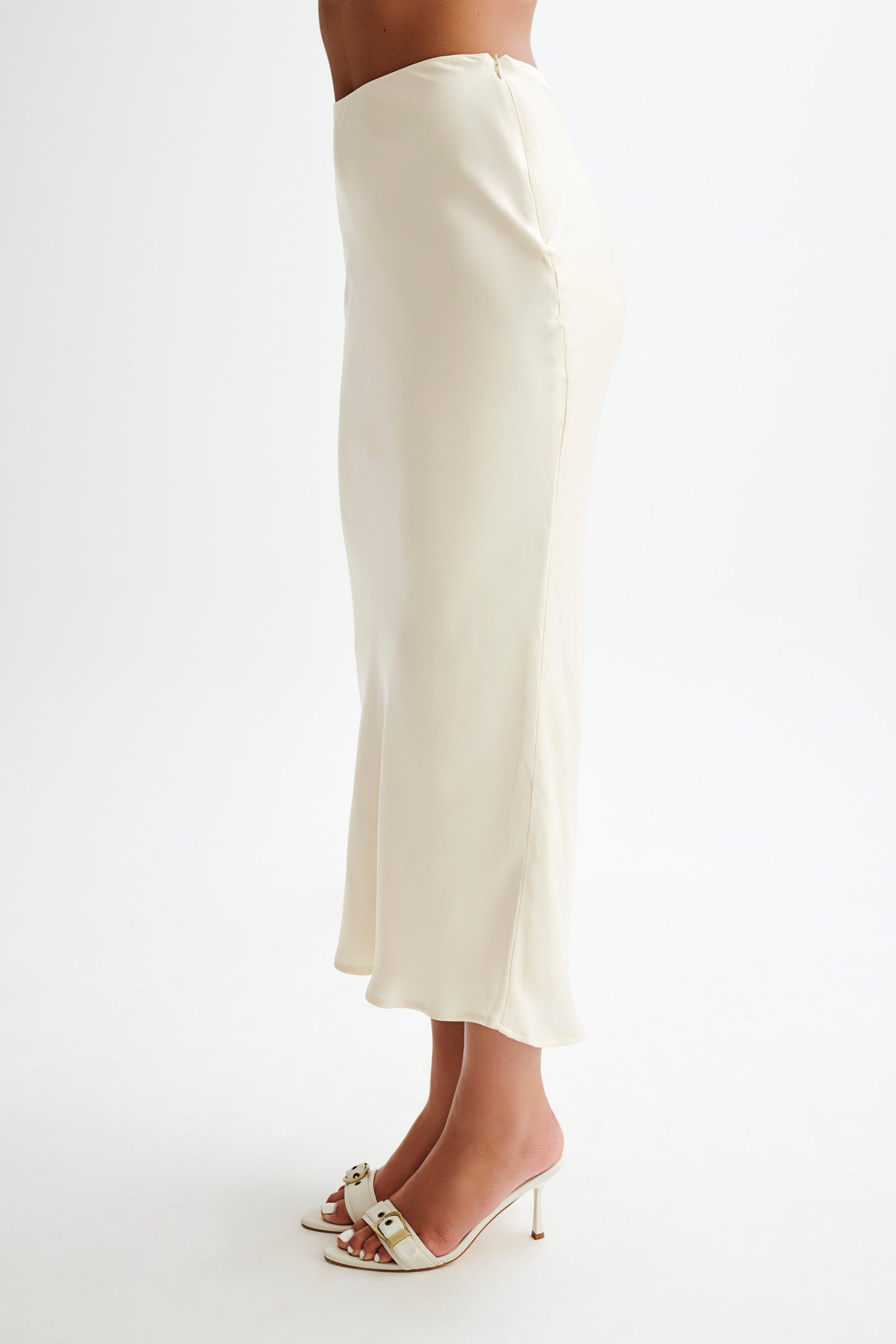 Jupe Maxi Satin Viviana - Ivoire